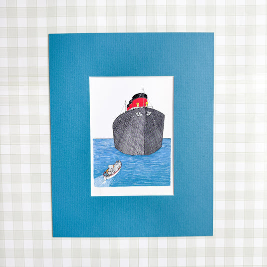 Vintage Babar Postcard, Ship