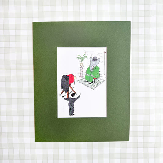 Vintage Babar Postcard, Portrait Sitting