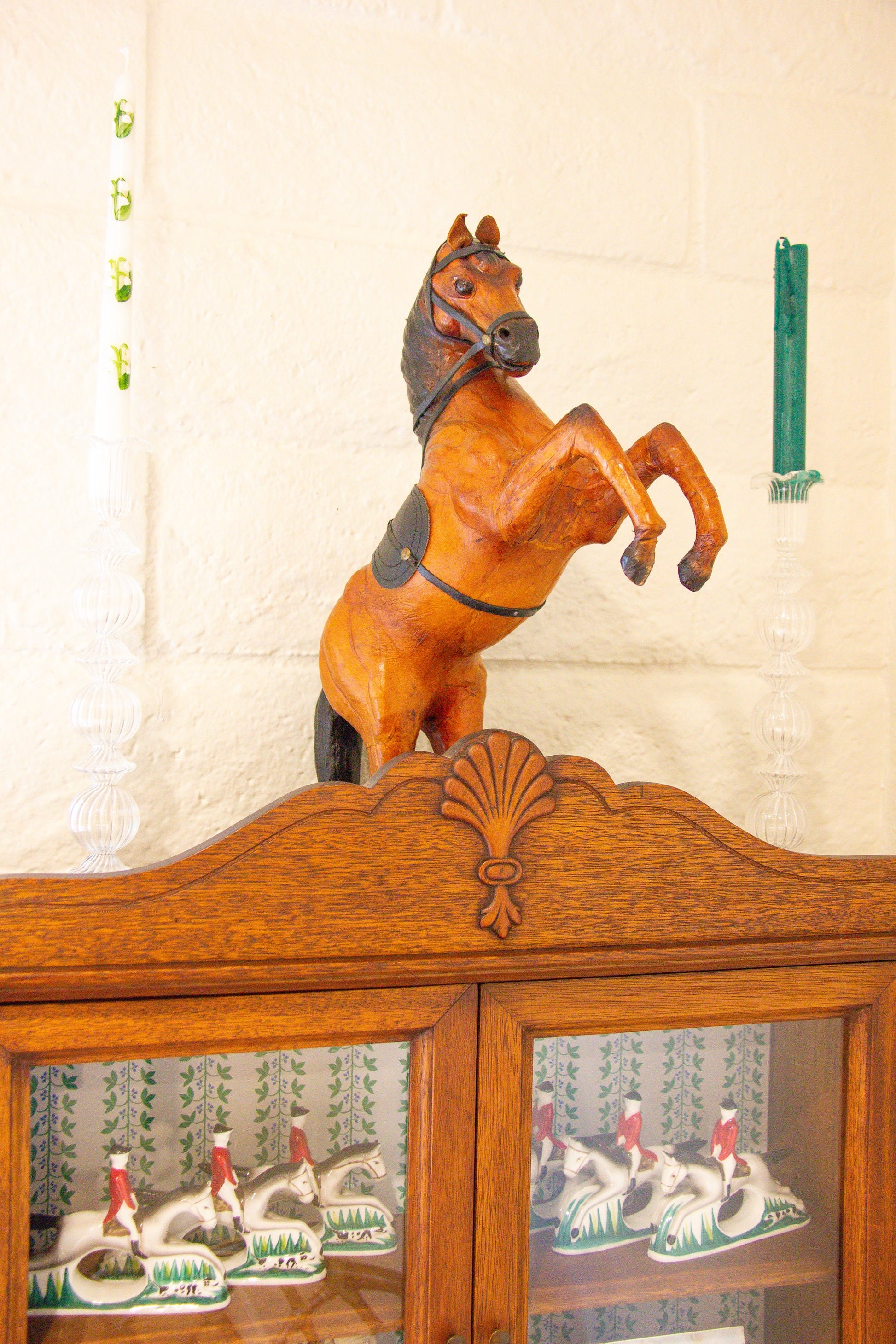 Vintage Leather Wrapped Horse Figurine