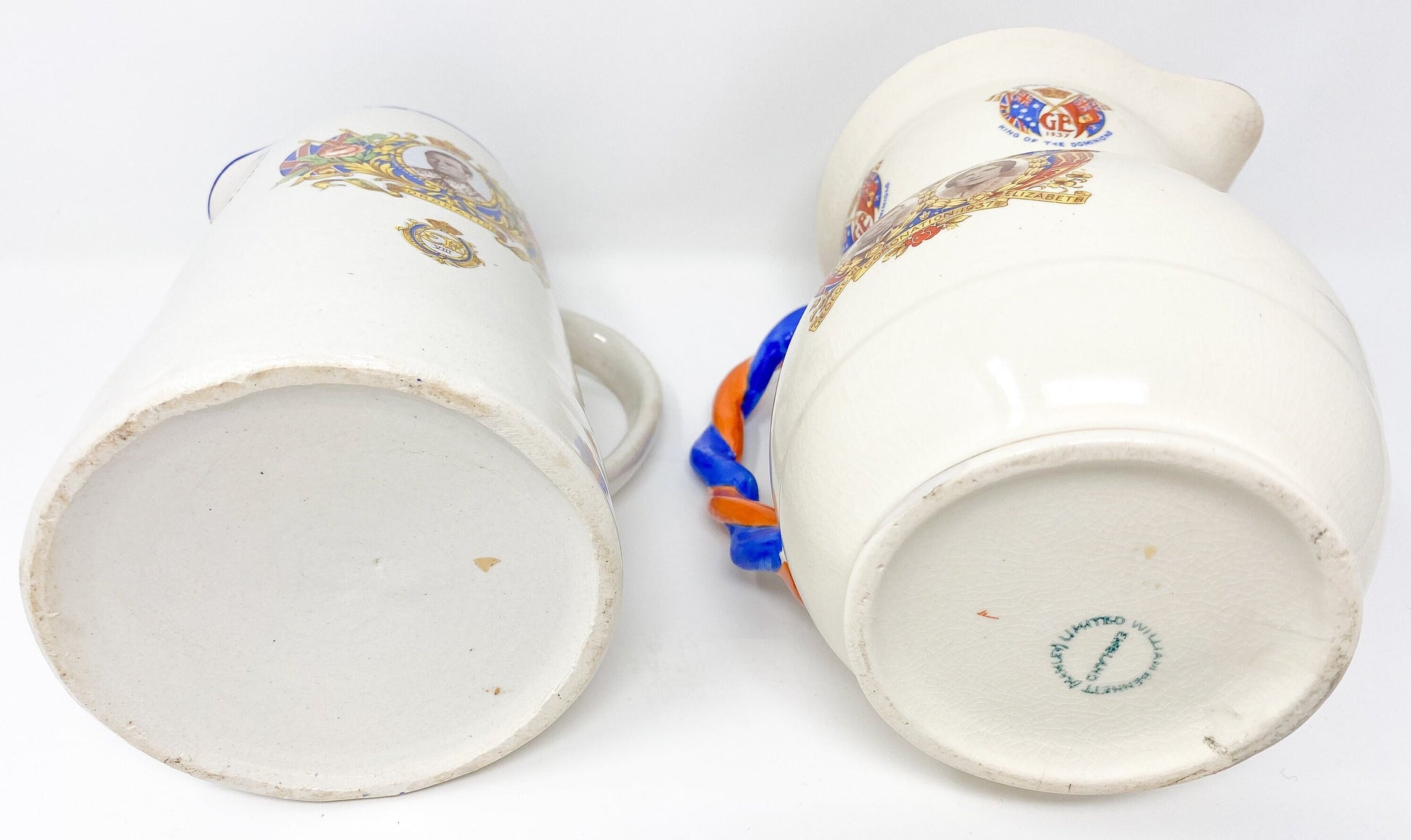 1937 King George VI Coronation Commemorative Pitcher - William Bennett (Hanley) Ltd. England