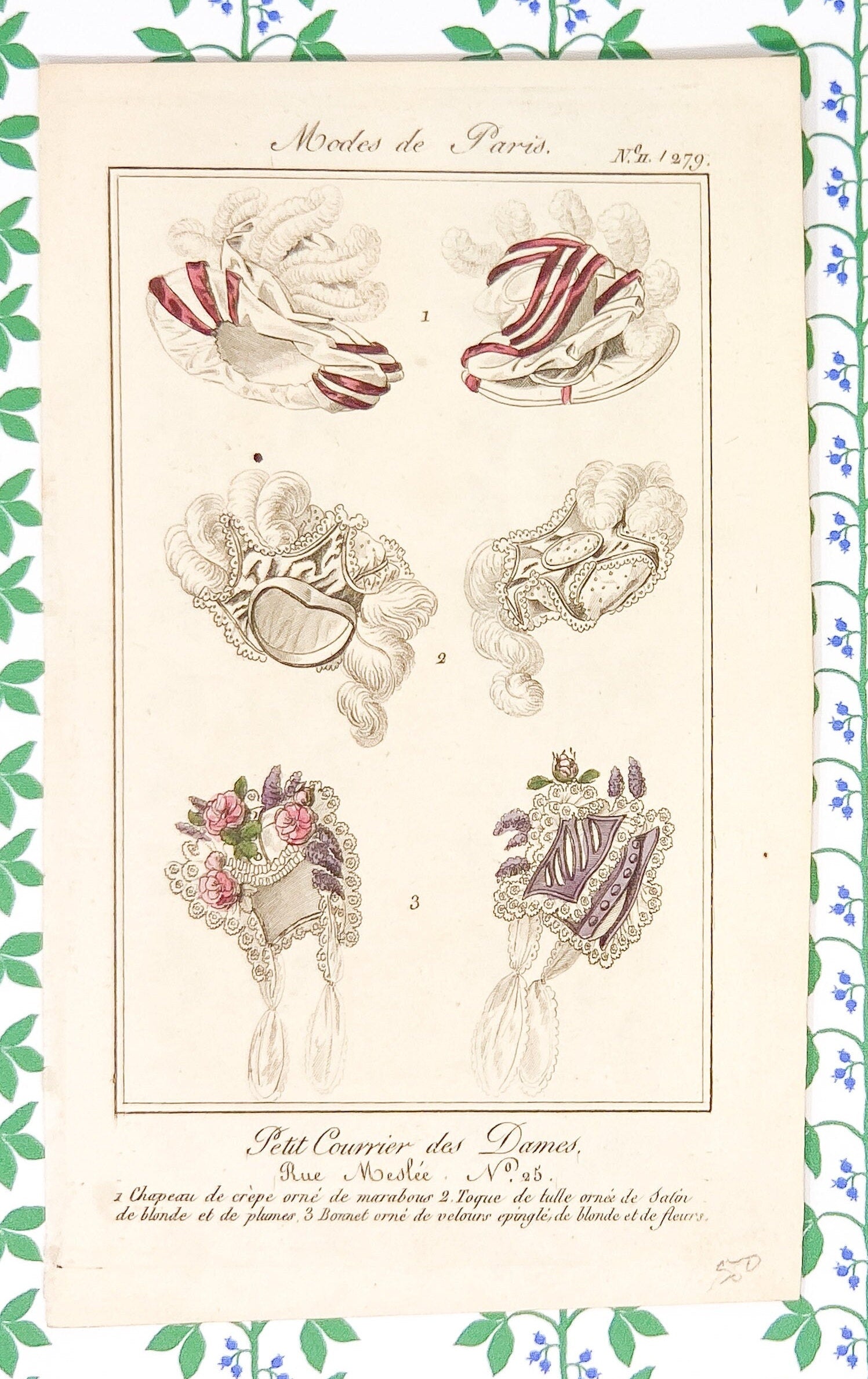 Antique Fashion Plates from Modes De Paris