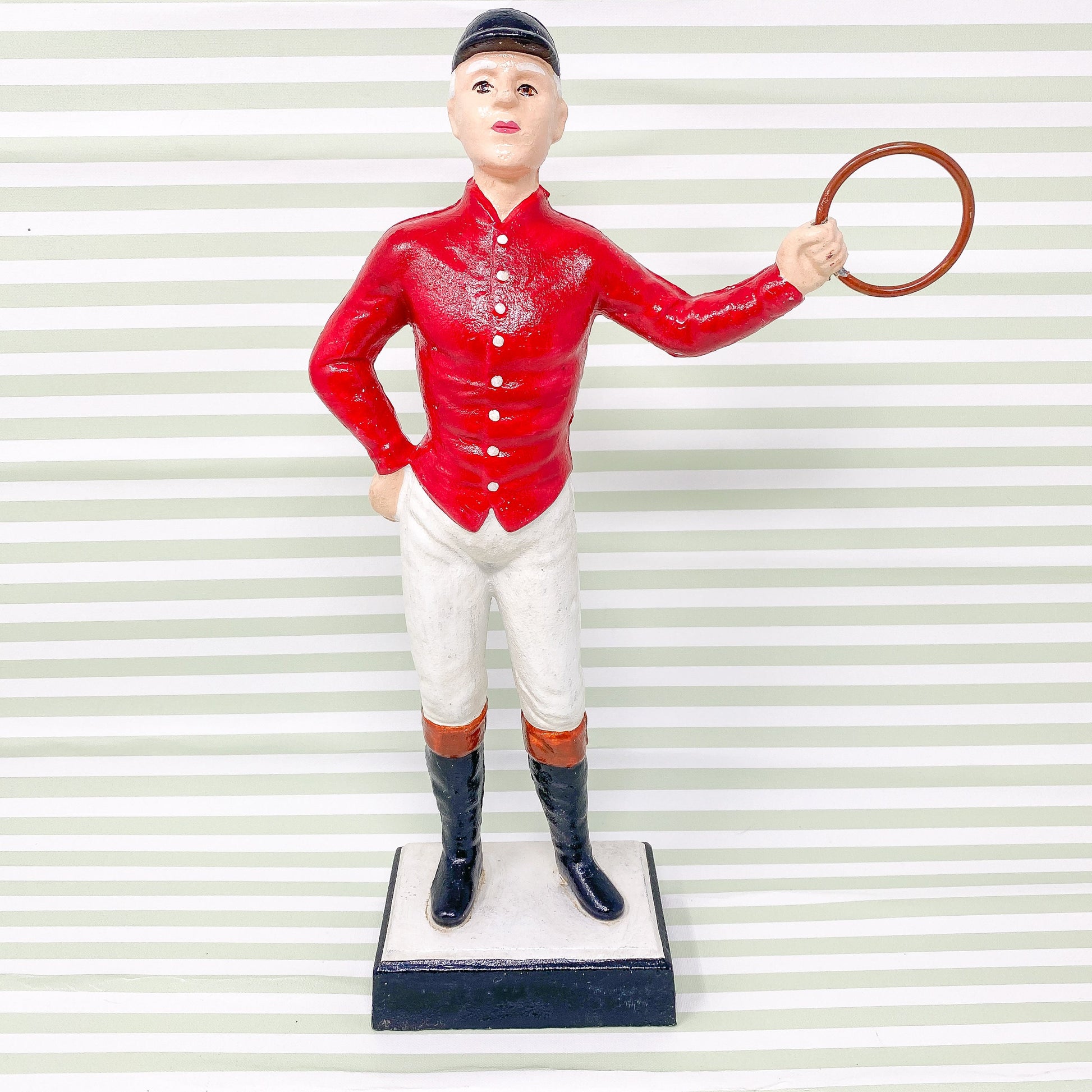 21 Club Style Cast Iron Lawn Jockey - Equestrian Home Decor