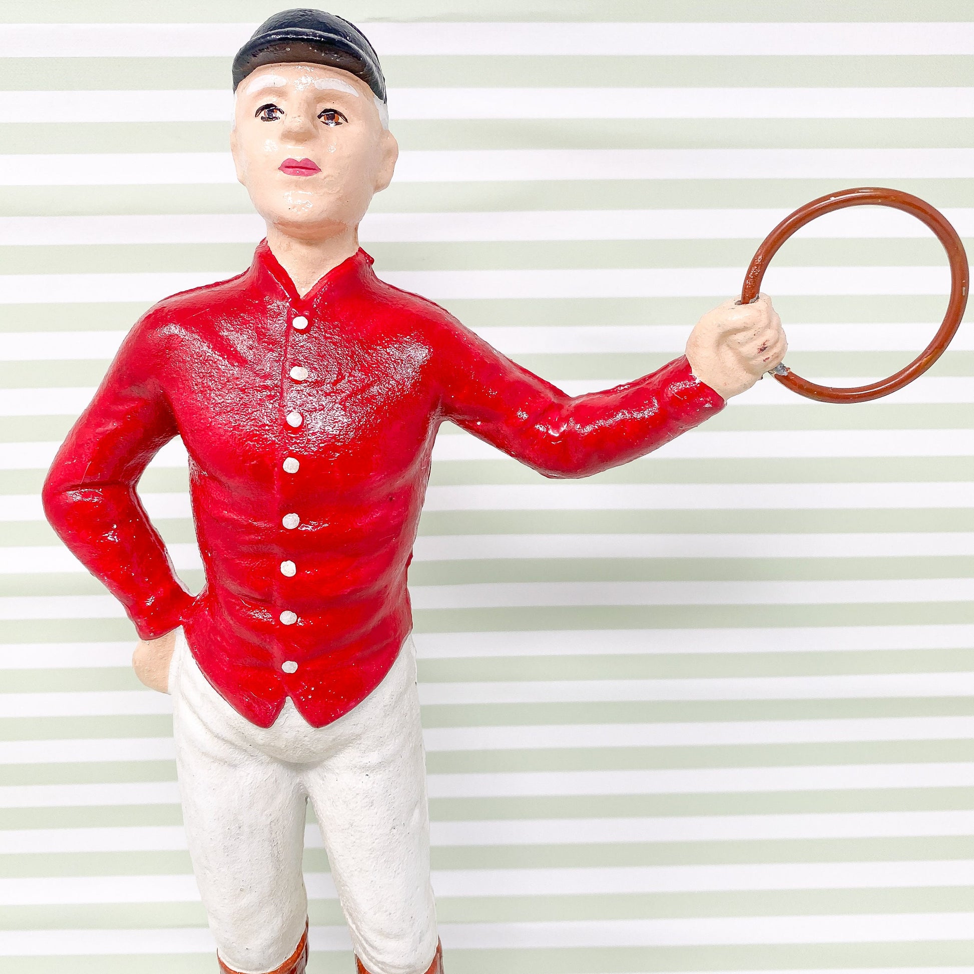 21 Club Style Cast Iron Lawn Jockey - Equestrian Home Decor