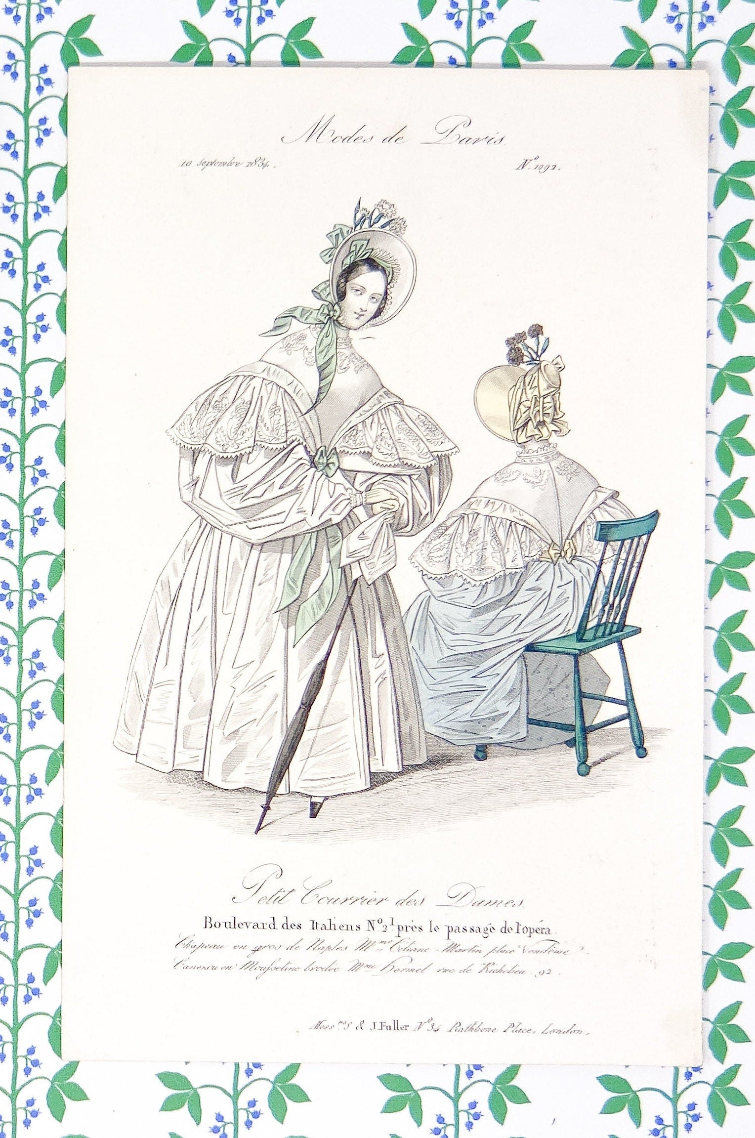 Antique Fashion Plates from Modes De Paris