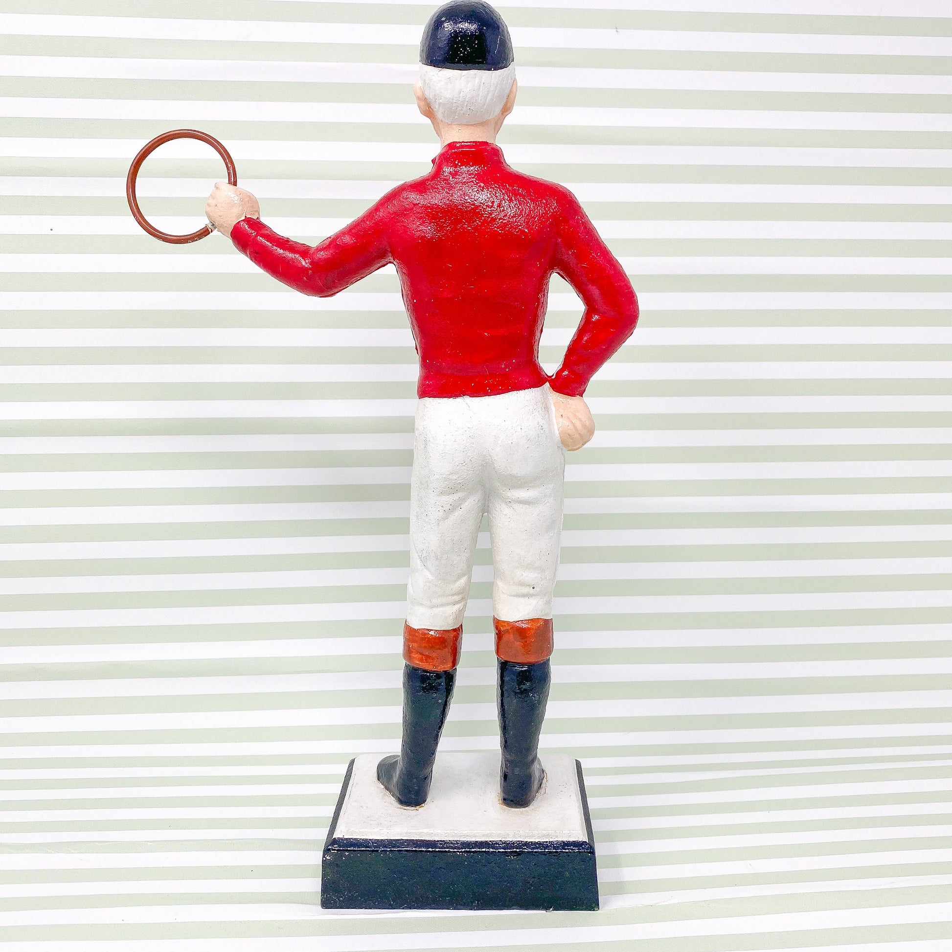 21 Club Style Cast Iron Lawn Jockey - Equestrian Home Decor