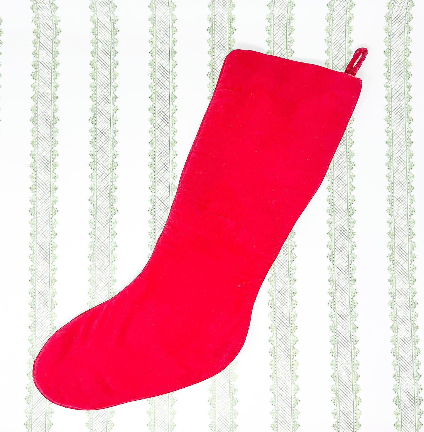 Vintage Handmade Needlepoint Christmas Stocking - Christmas Tree and Toys