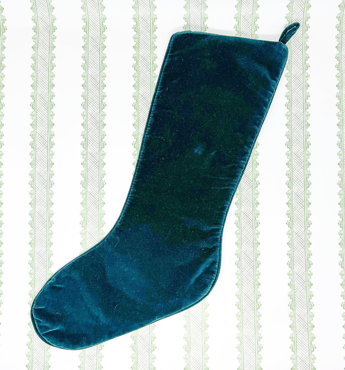 Vintage Needlepoint Santa Golf Christmas Stocking