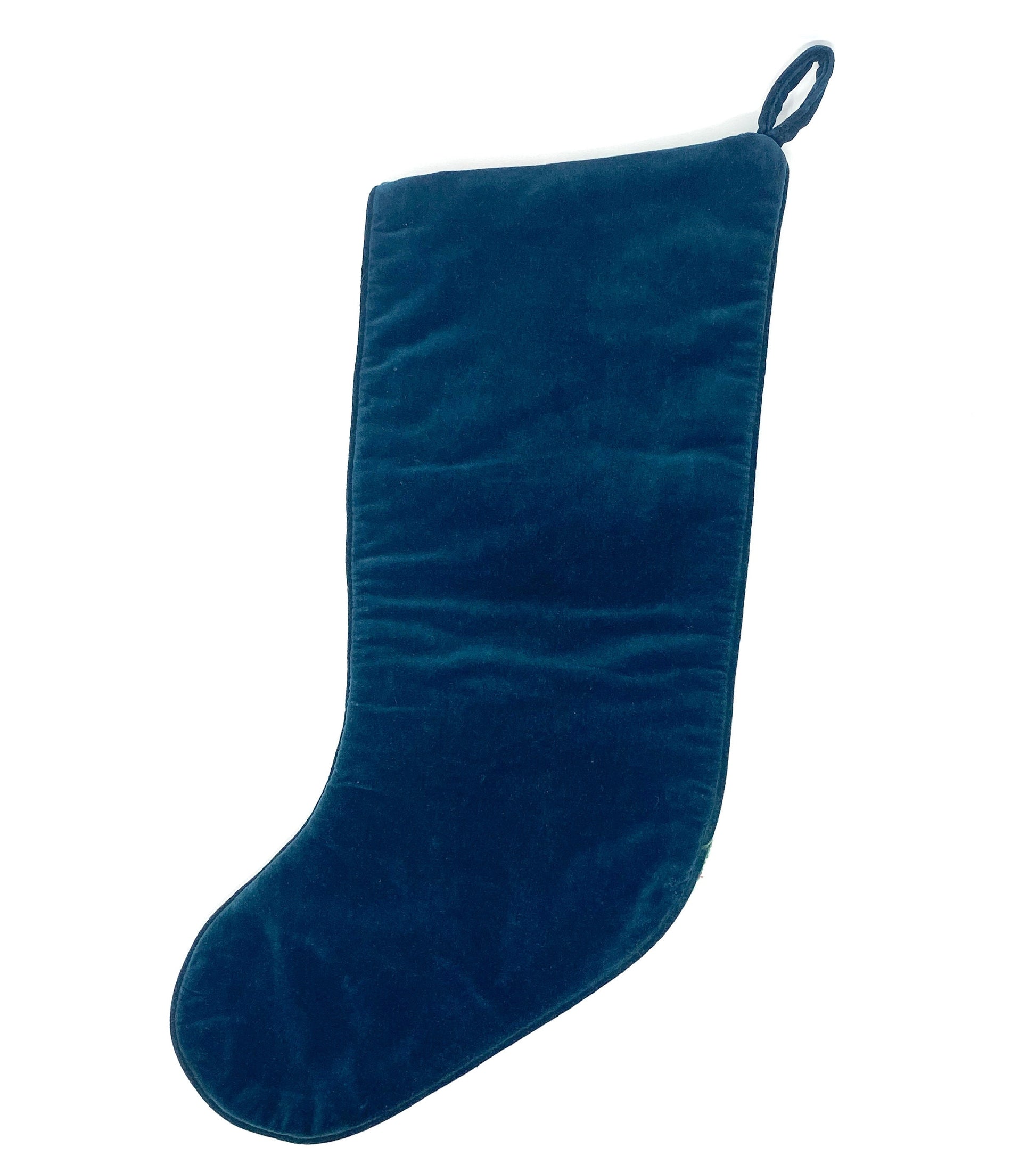 Vintage Needlepoint Christmas Stocking, Santa Golf