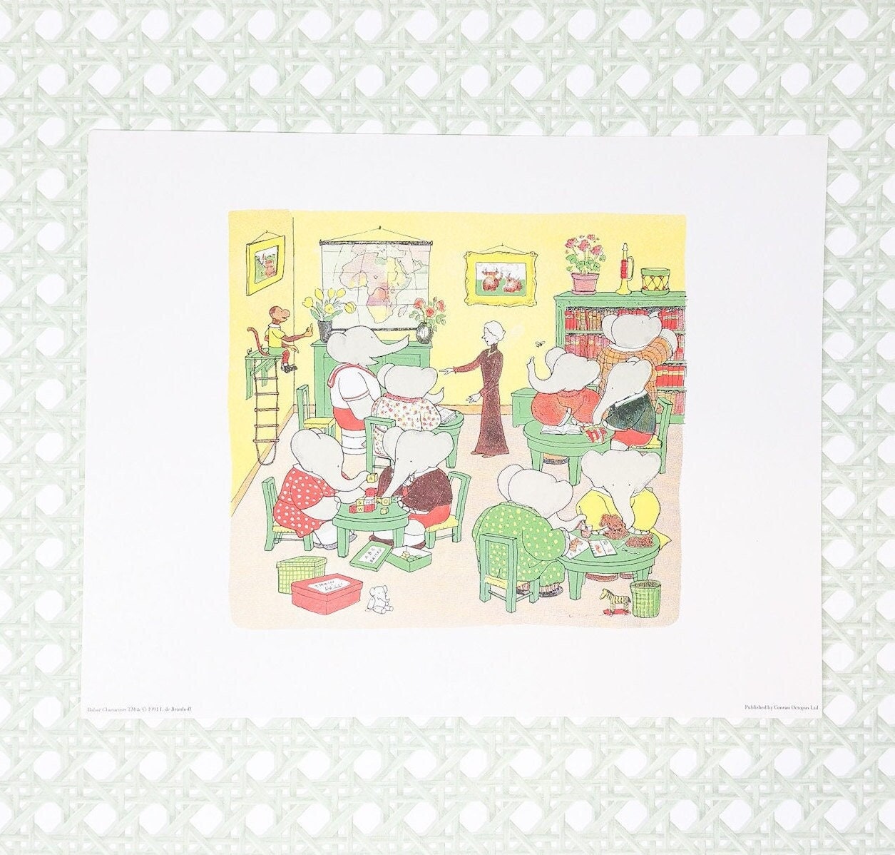 Vintage 11x14" Babar the Elephant Print