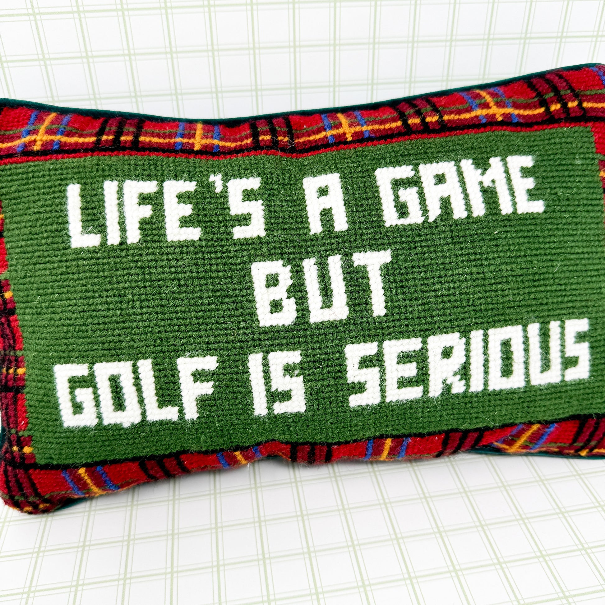 Vintage Cheeky Needlepoint Pillow - Life's A Game But Golf Is Serious