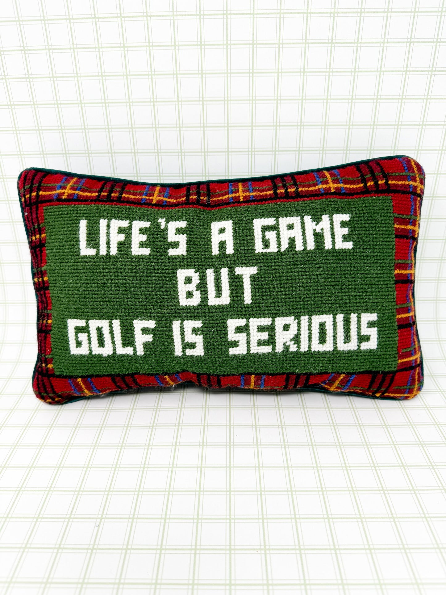 Vintage Cheeky Needlepoint Pillow - Life's A Game But Golf Is Serious