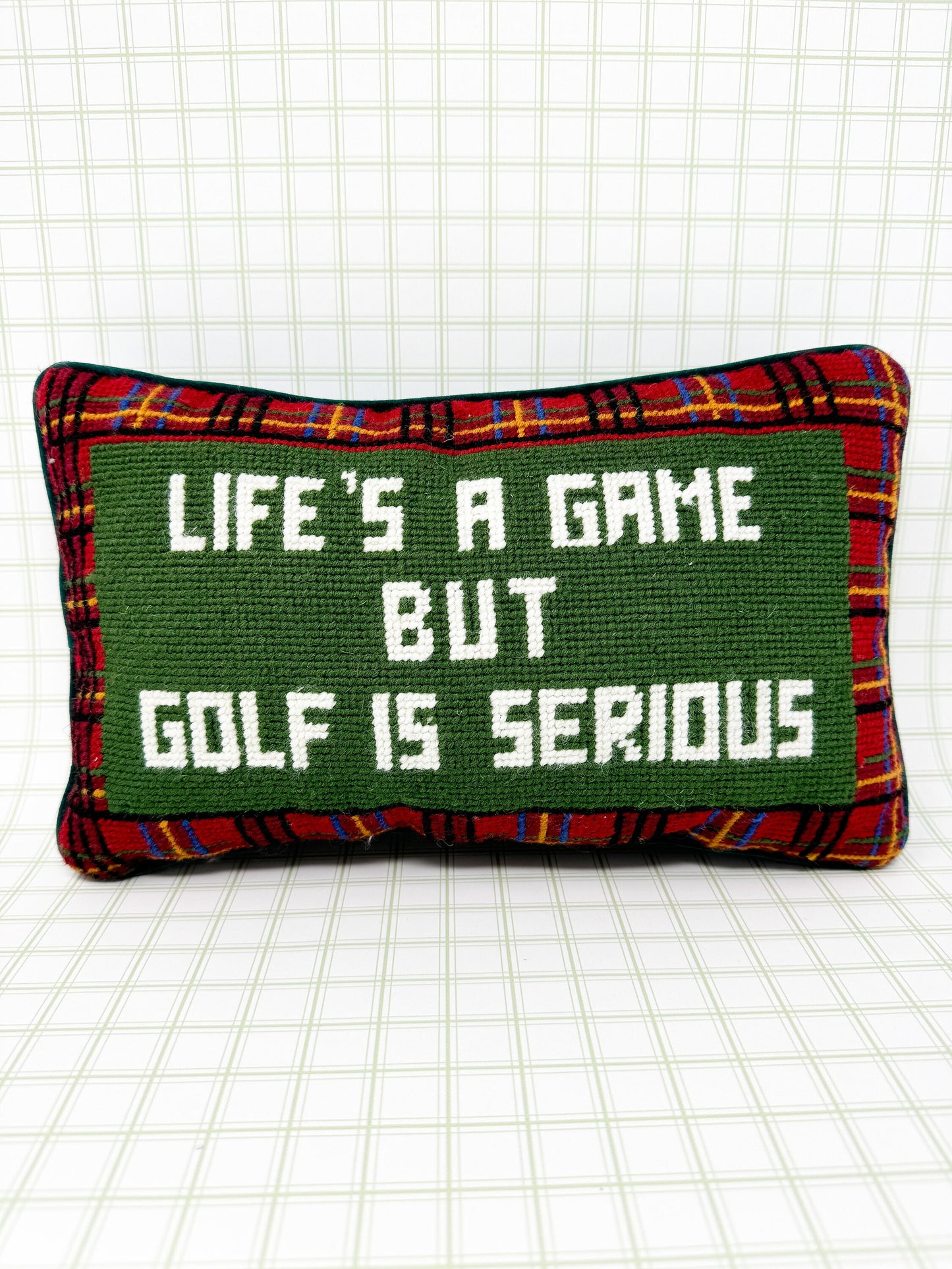 Vintage Cheeky Needlepoint Pillow - Life's A Game But Golf Is Serious