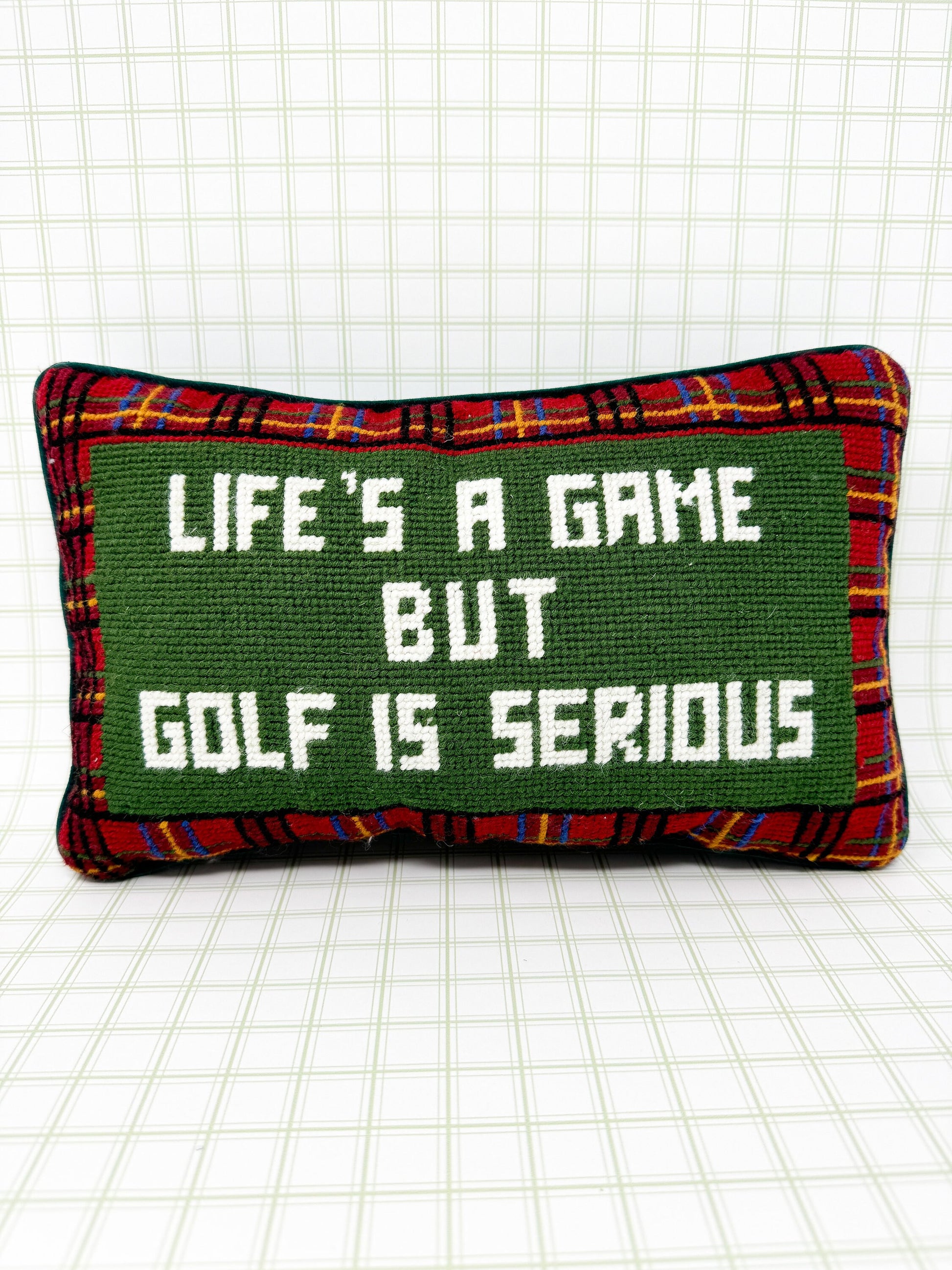 Vintage Cheeky Needlepoint Pillow - Life's A Game But Golf Is Serious