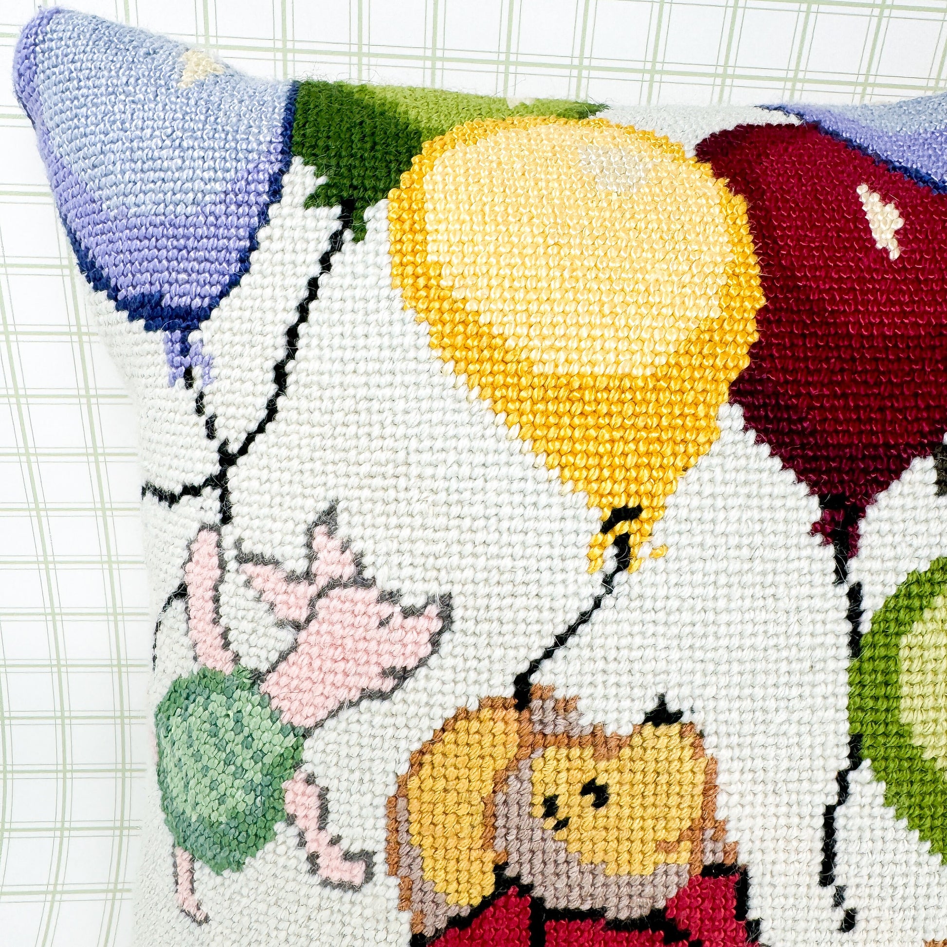 Vintage Winnie the Pooh Needlepoint Pillow