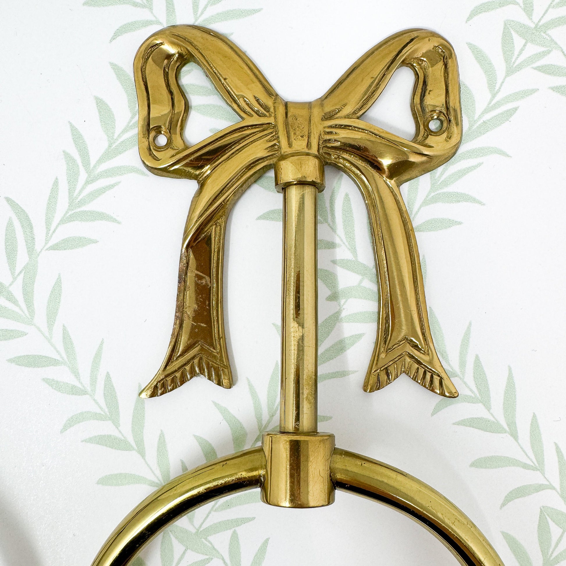 Mid Century Brass Bow Hand Towel Ring