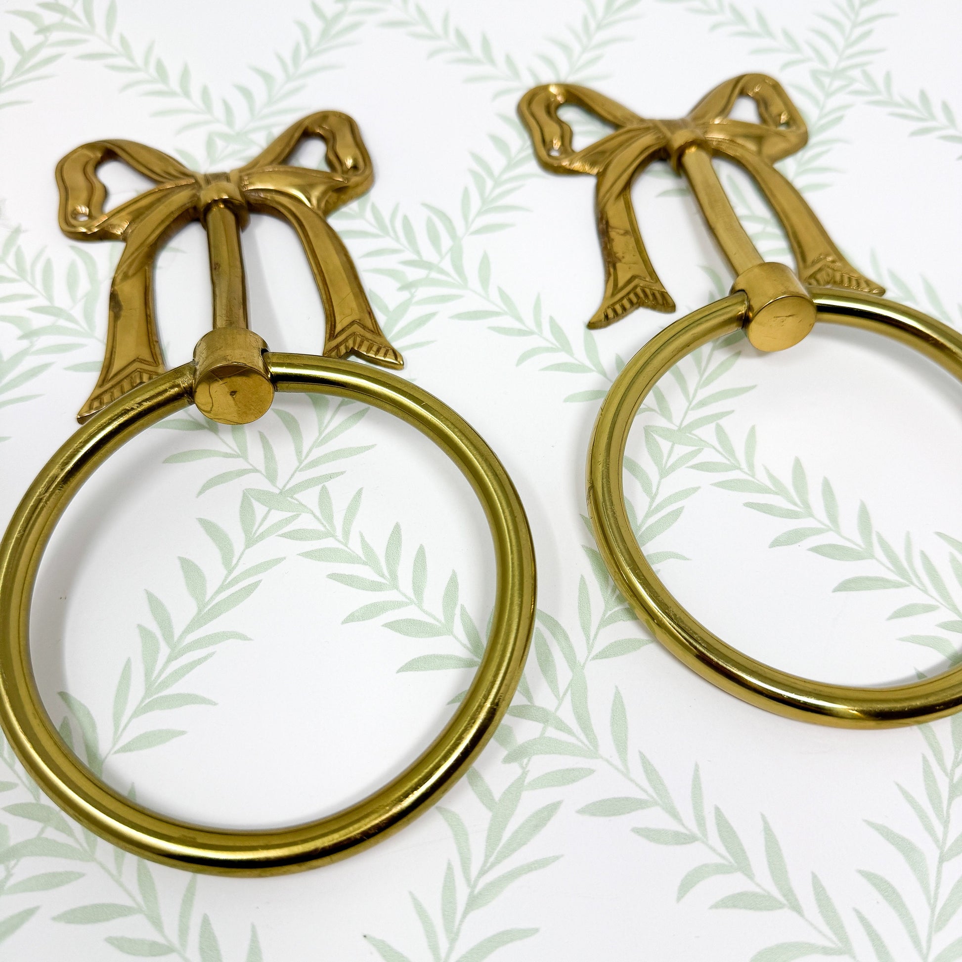 Mid Century Brass Bow Hand Towel Ring