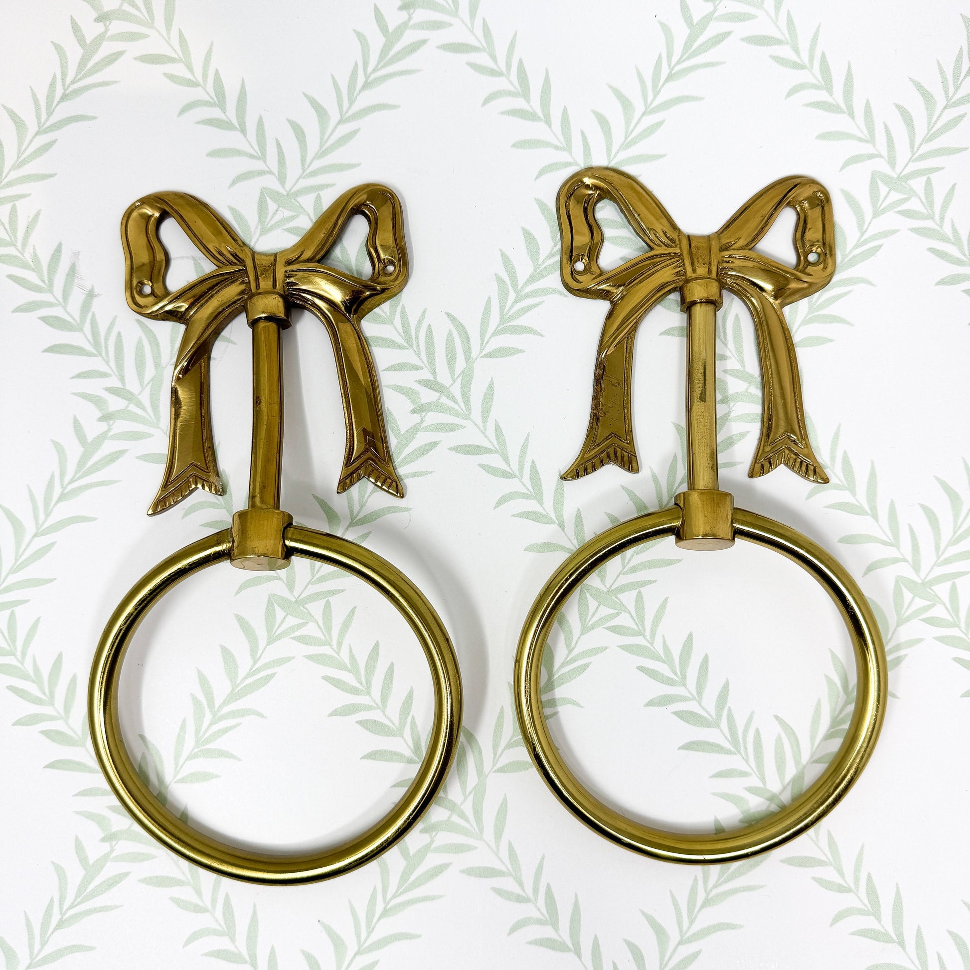 Mid Century Brass Bow Hand Towel Ring
