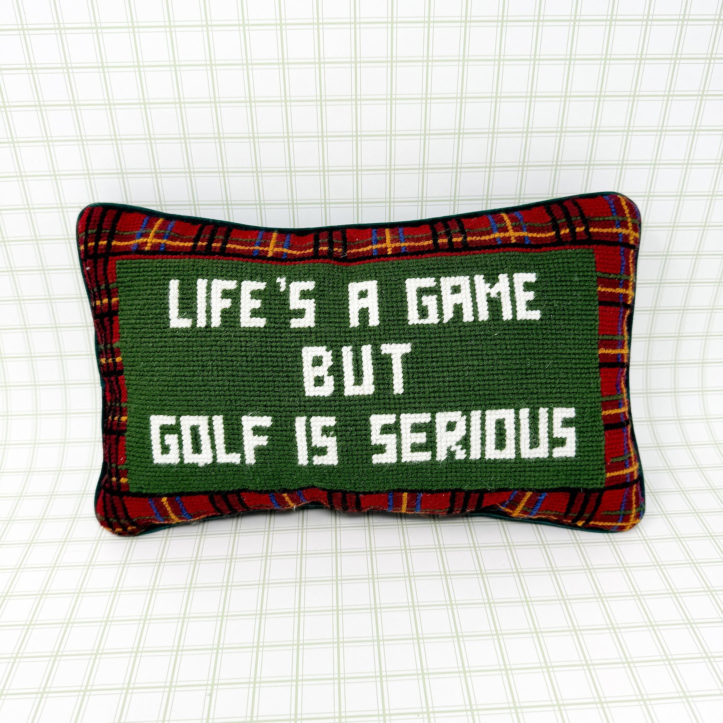 Vintage Cheeky Needlepoint Pillow - Life's A Game But Golf Is Serious
