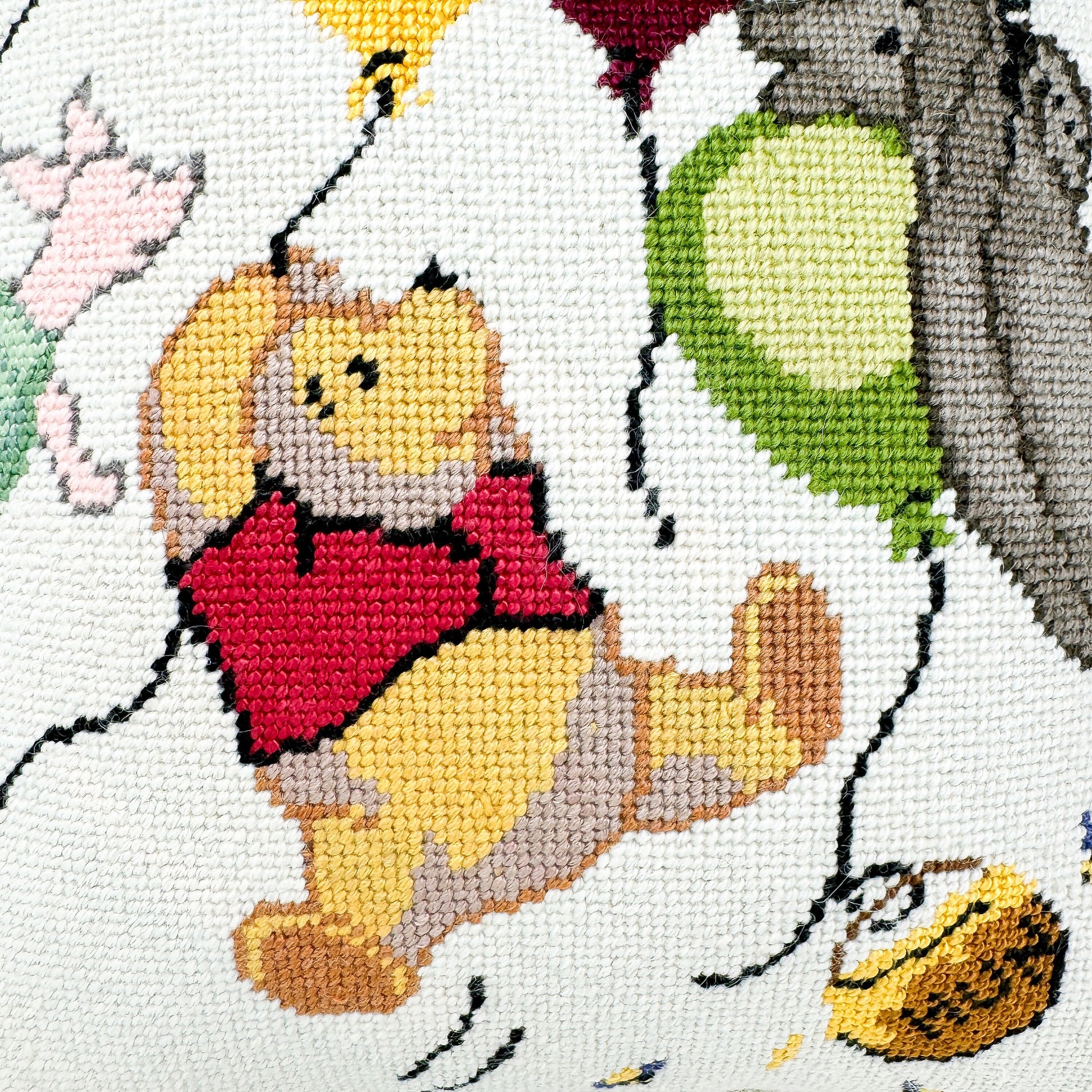 Vintage Winnie the Pooh Needlepoint Pillow
