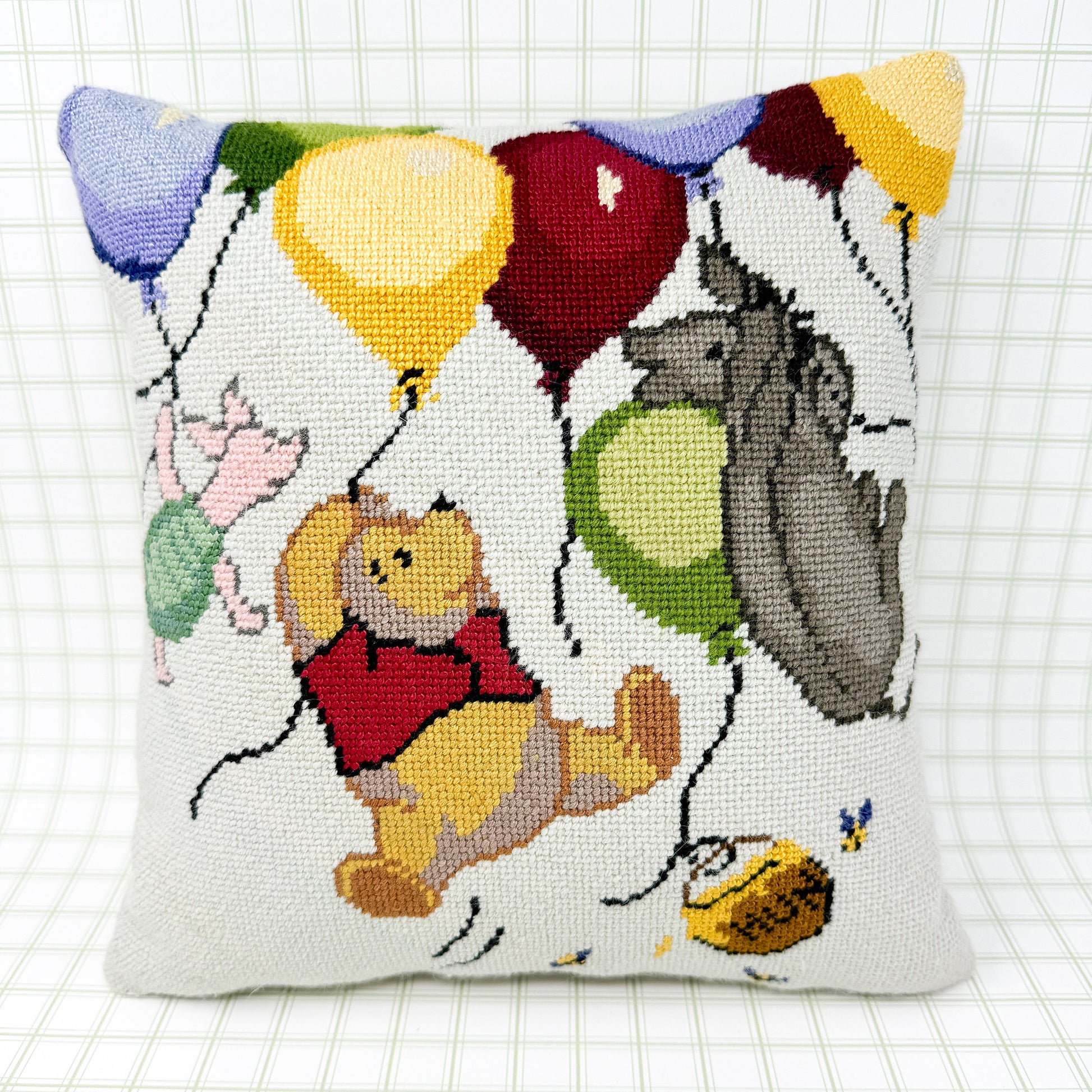 Vintage Winnie the Pooh Needlepoint Pillow