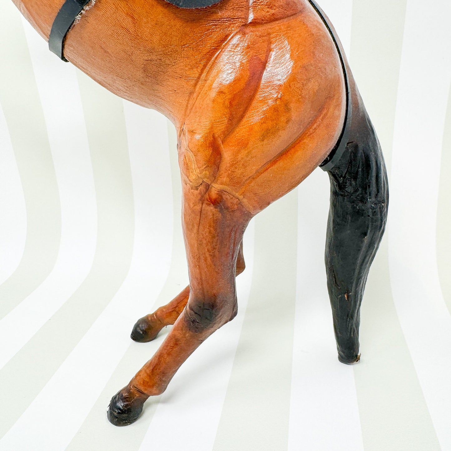Vintage Leather Wrapped Horse Figurine