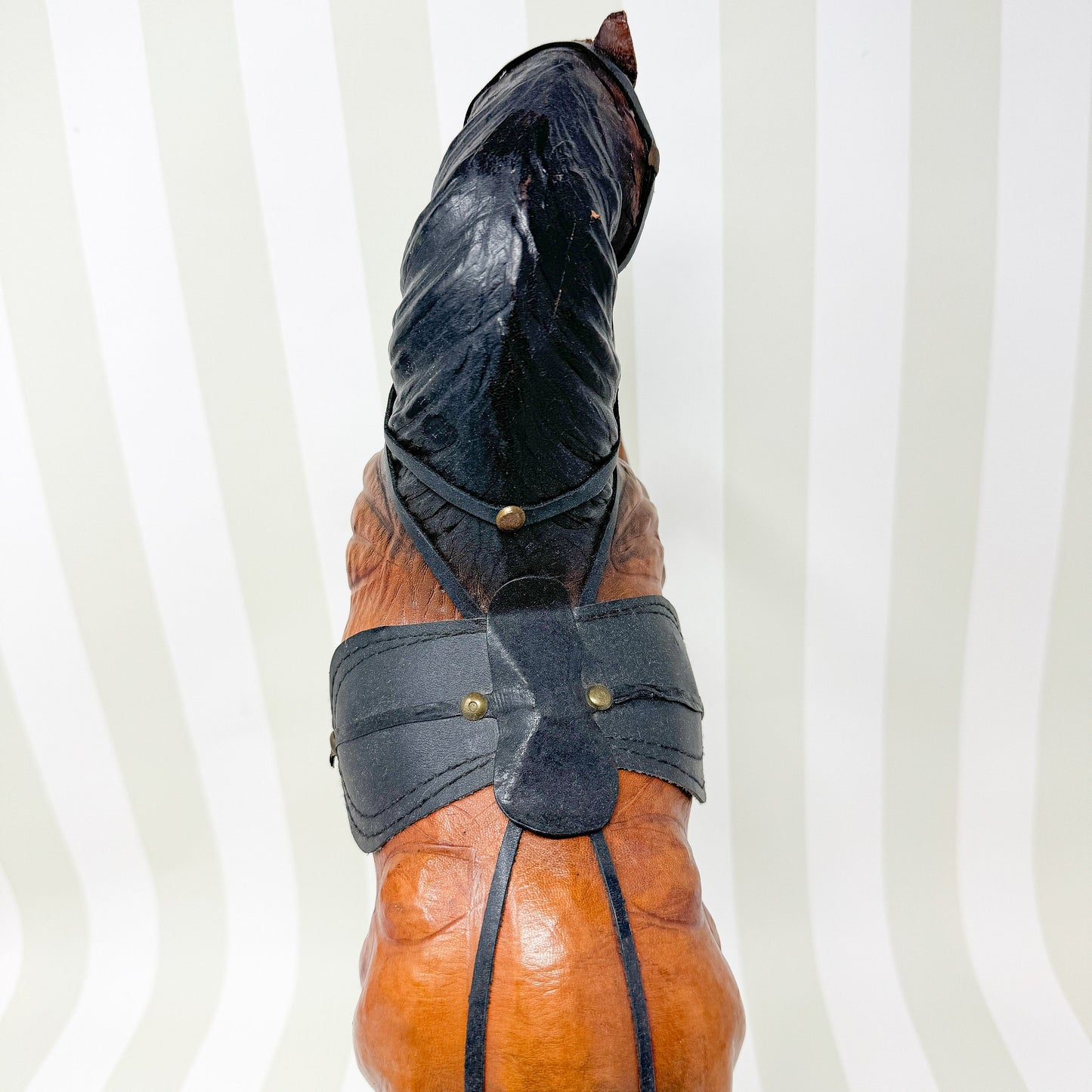 Vintage Leather Wrapped Horse Figurine
