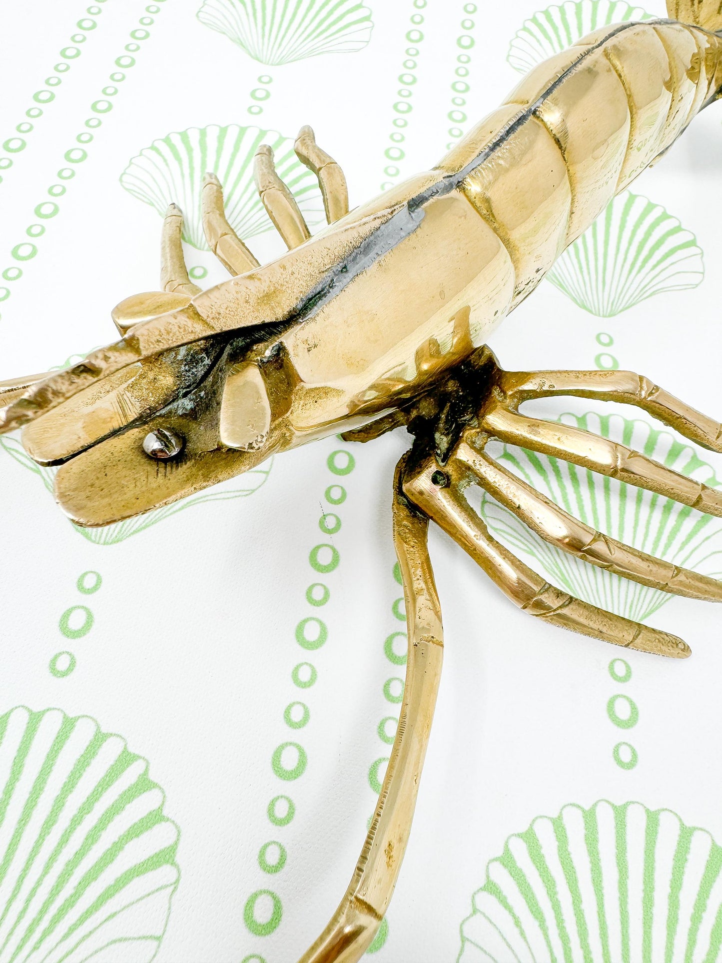 Vintage 11" Brass Lobster Figurine