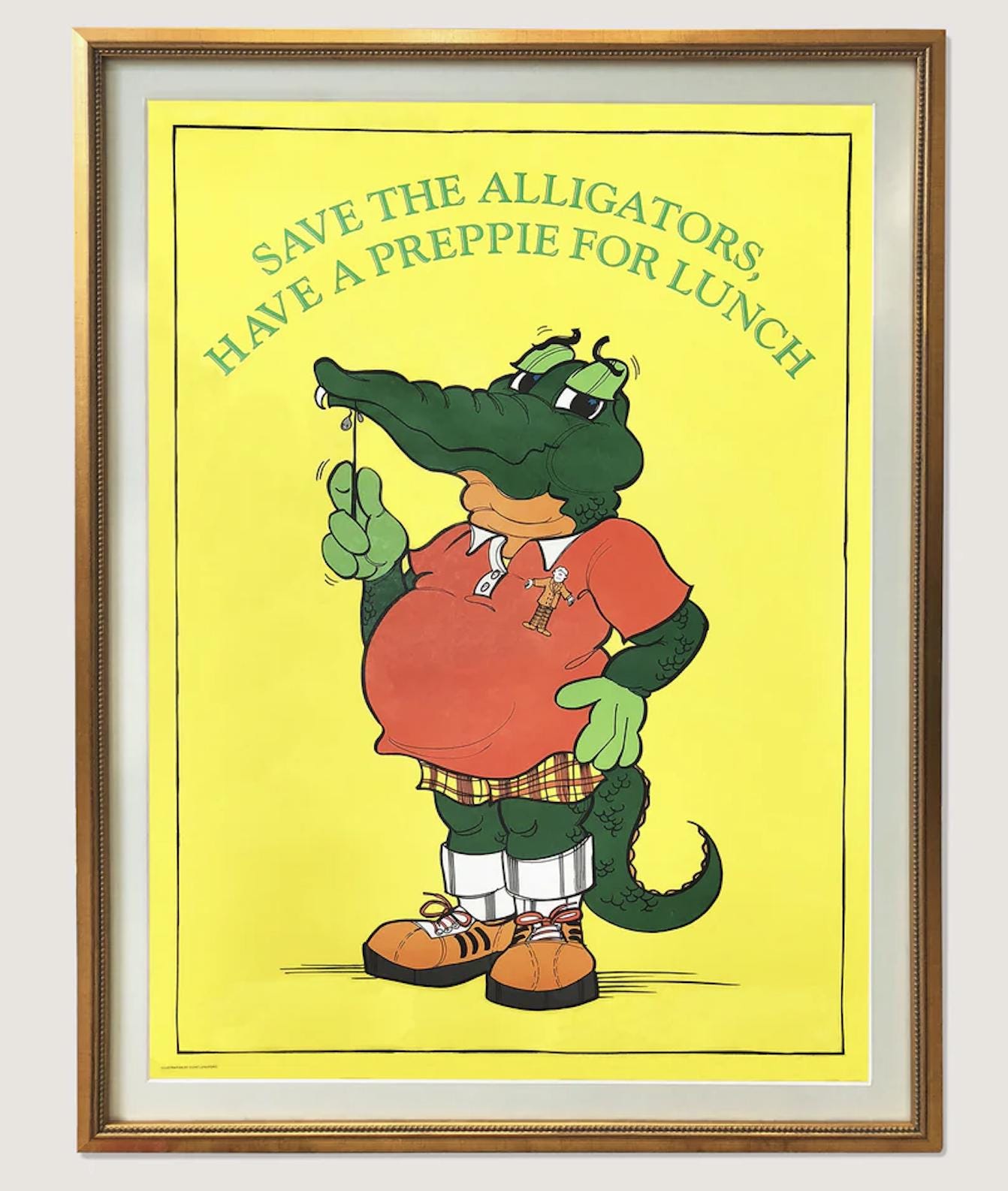 Rare Vintage Authentic Preppy Alligator Poster