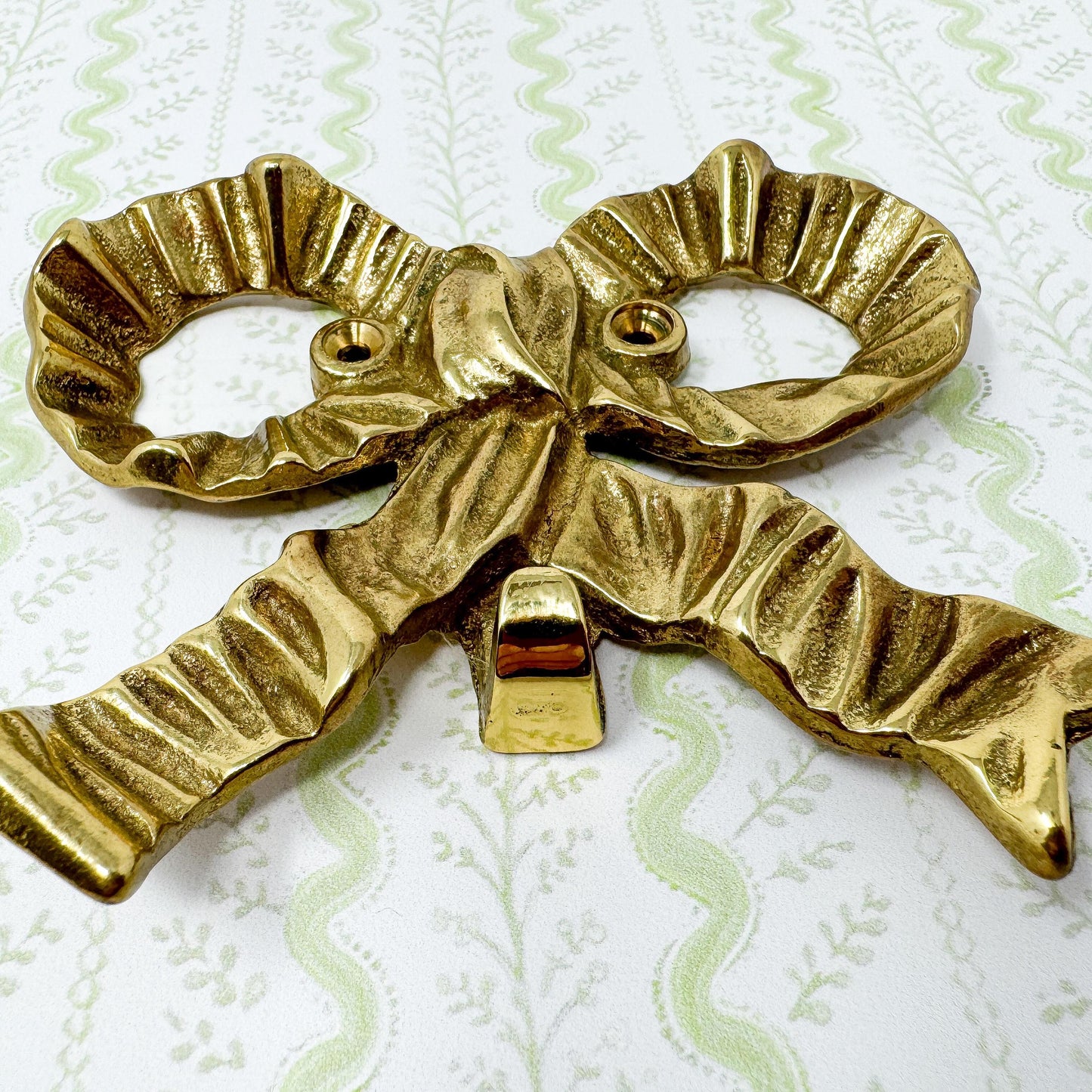 Vintage Brass Bow Wall Hook