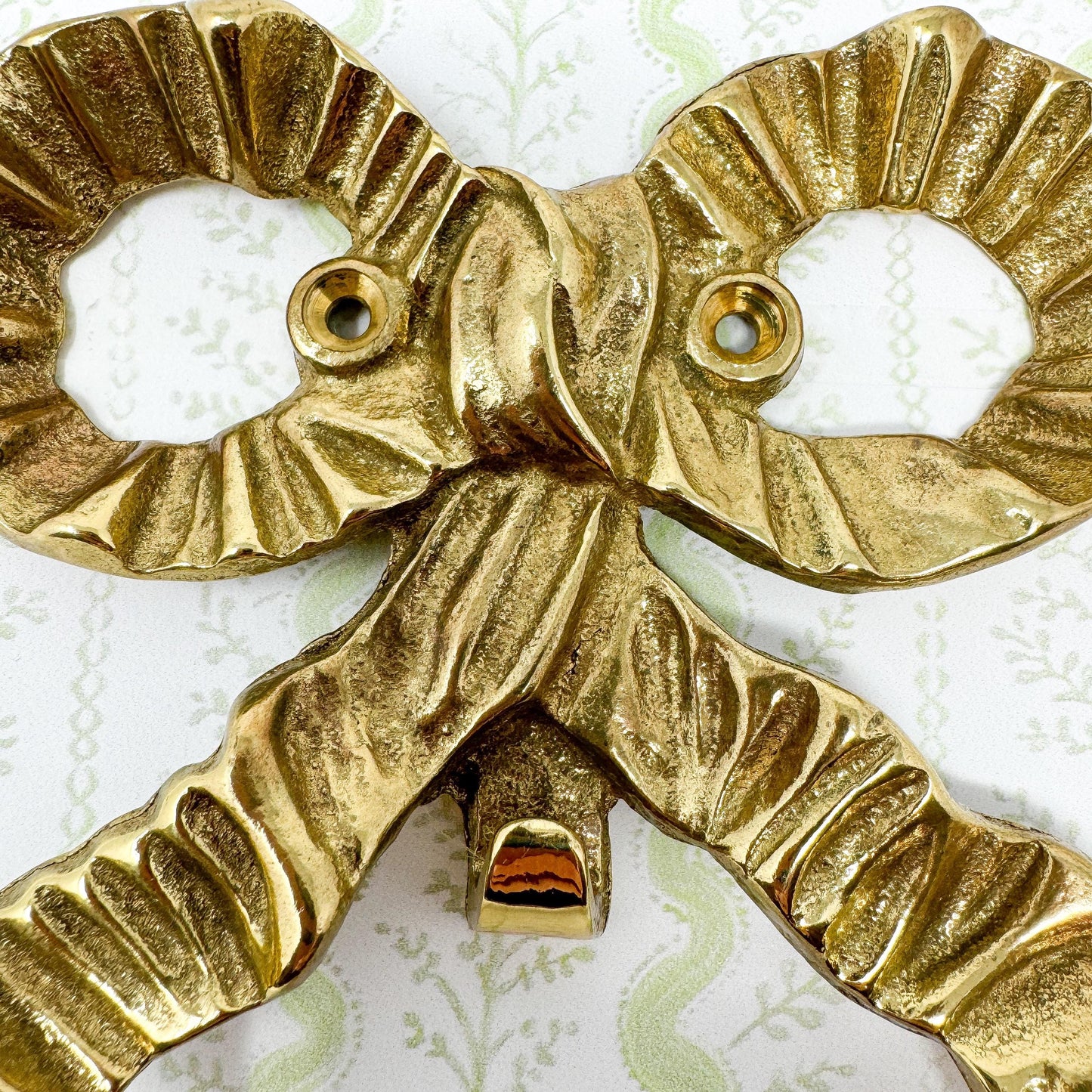 Vintage Brass Bow Wall Hook