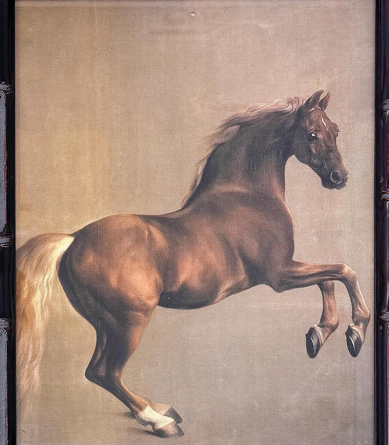 George Stubbs Horse Print in Bamboo Frame