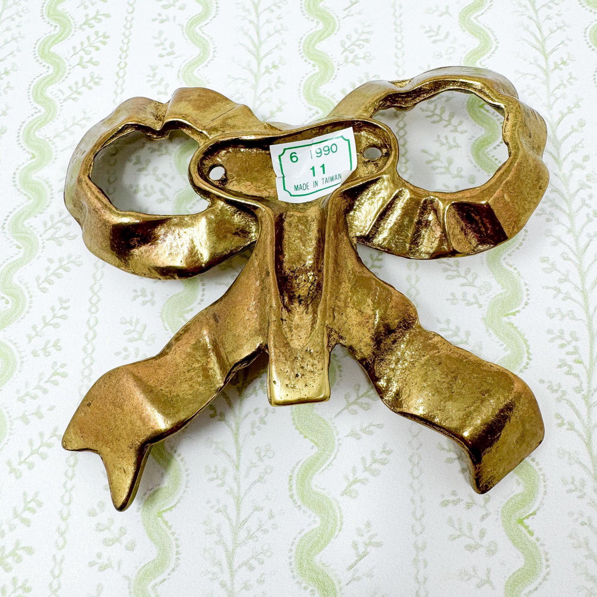 Vintage Brass Bow Wall Hook