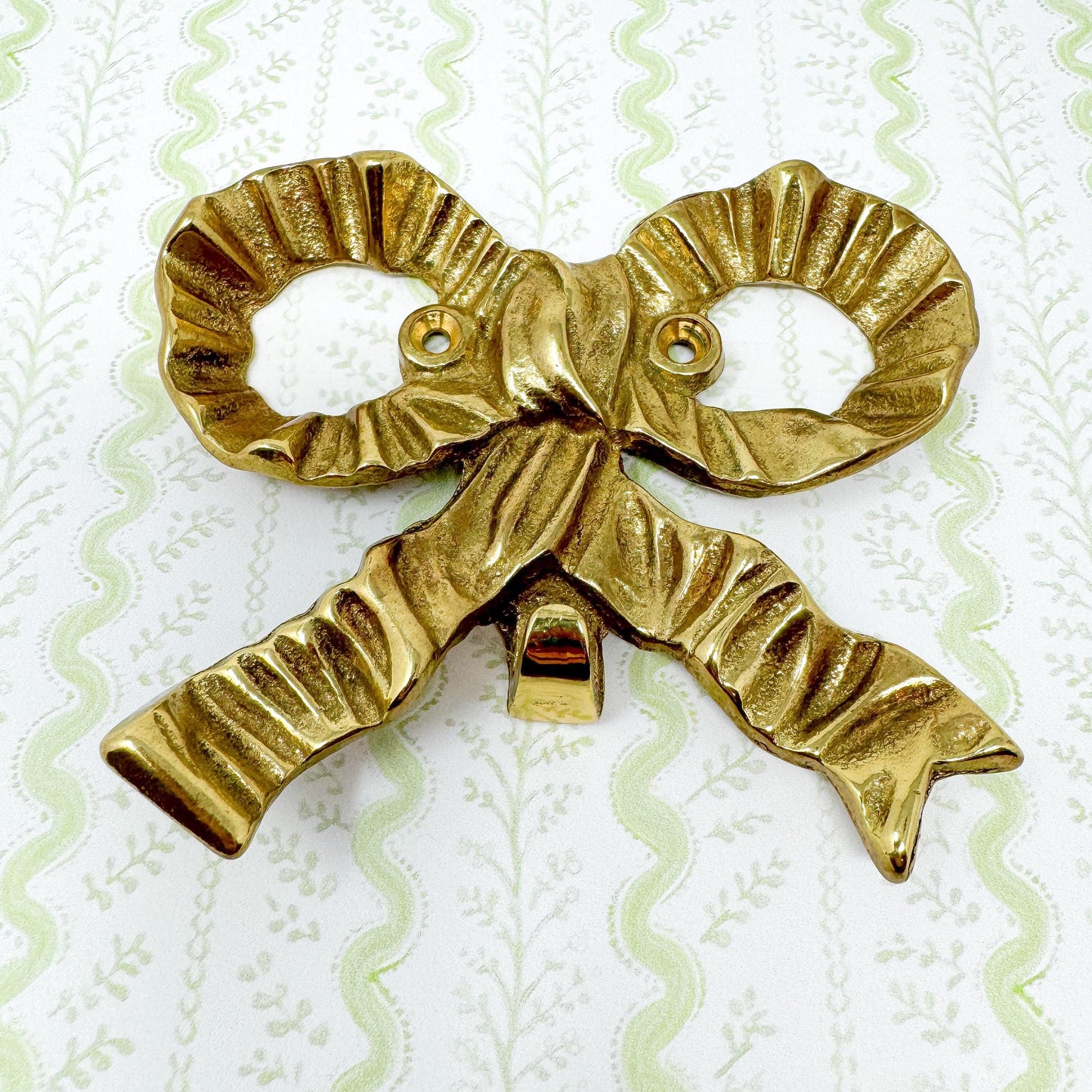 Vintage Brass Bow Wall Hook