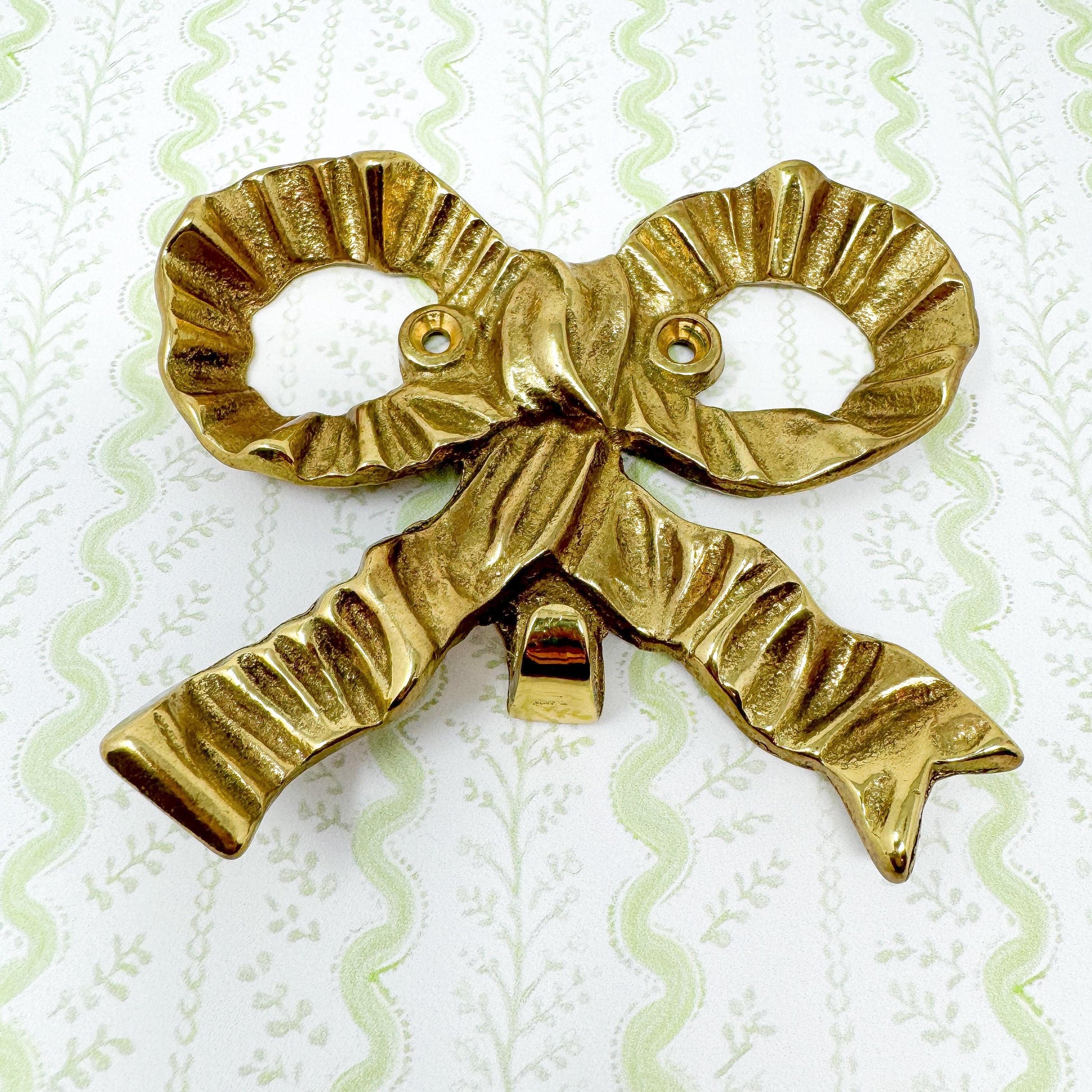 Vintage Brass Bow Wall Hook