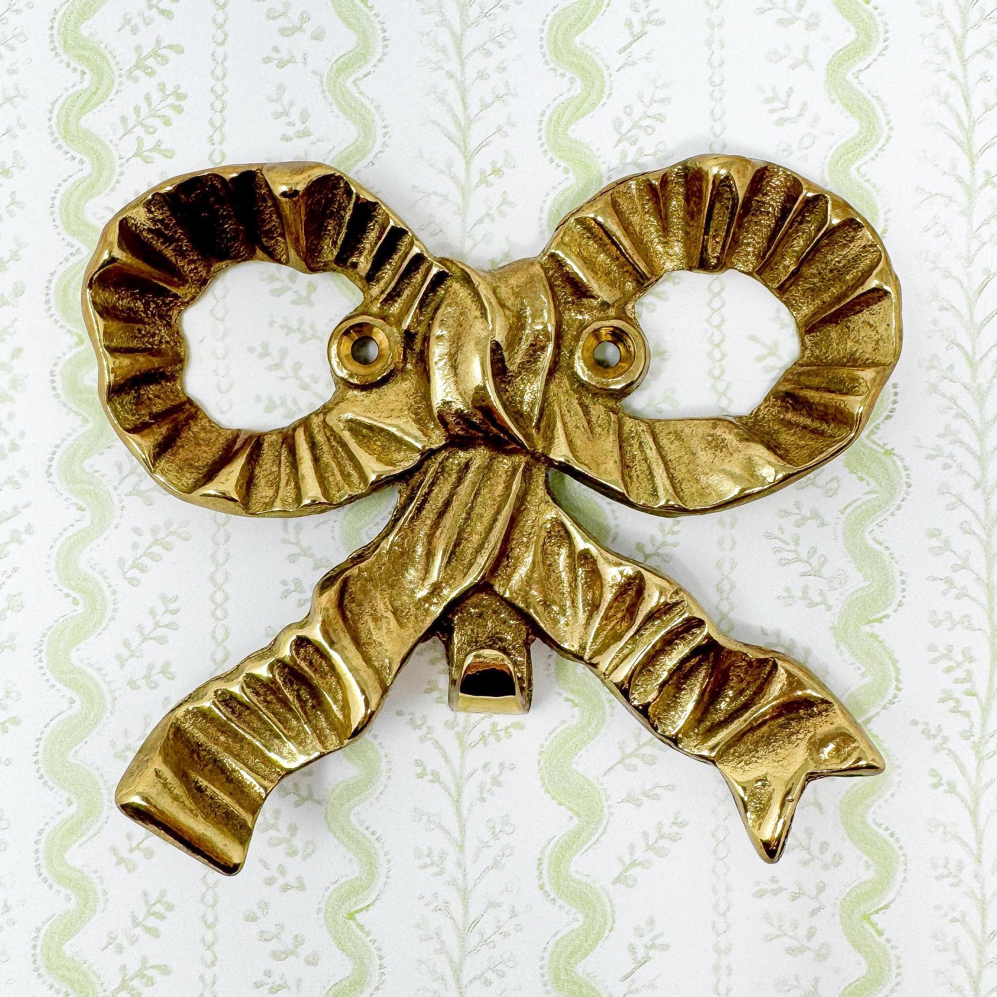 Vintage Brass Bow Wall Hook