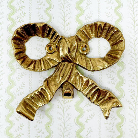 Vintage Brass Bow Wall Hook