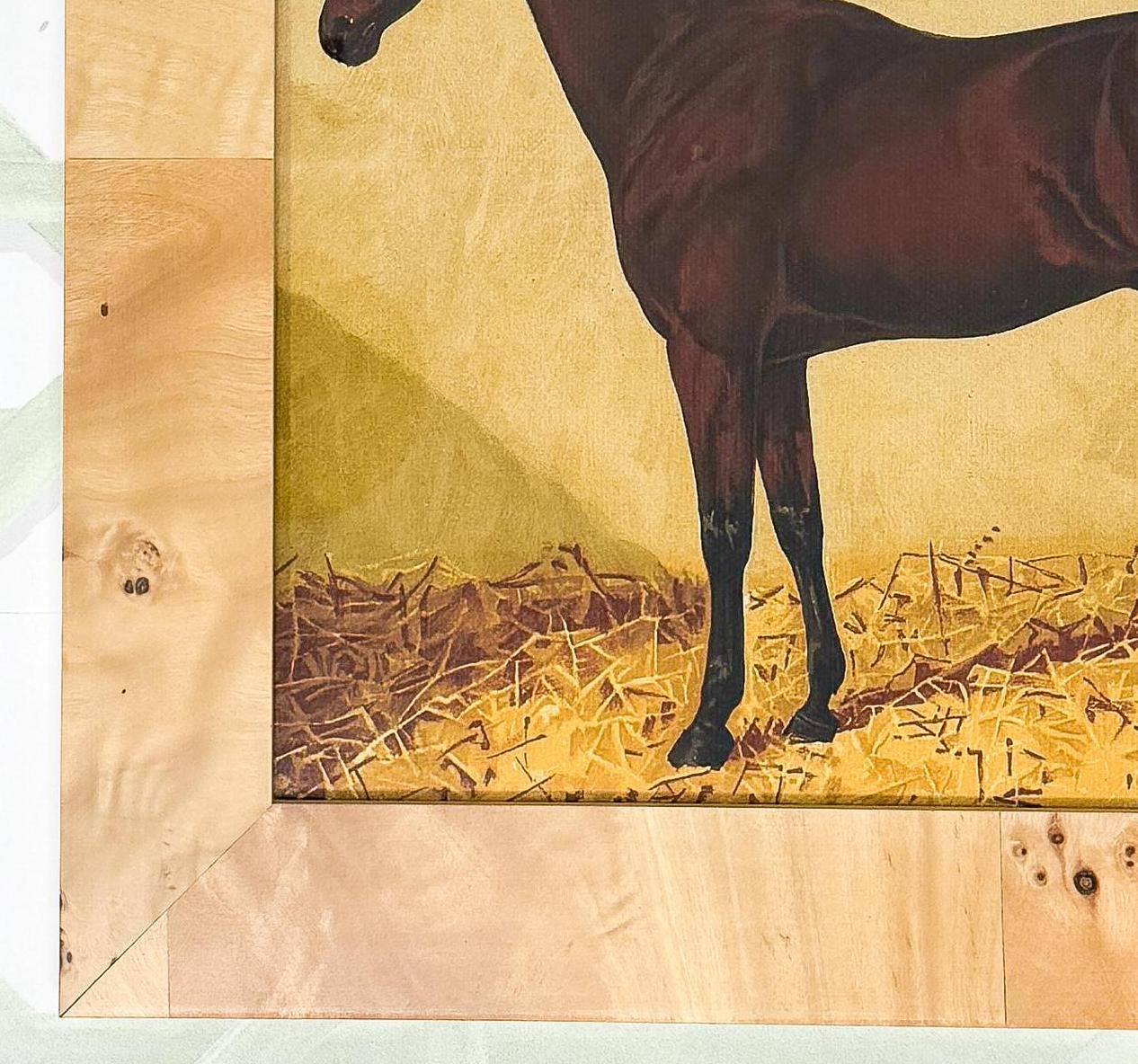 Equestrian Horse Print in Burlwood Frame