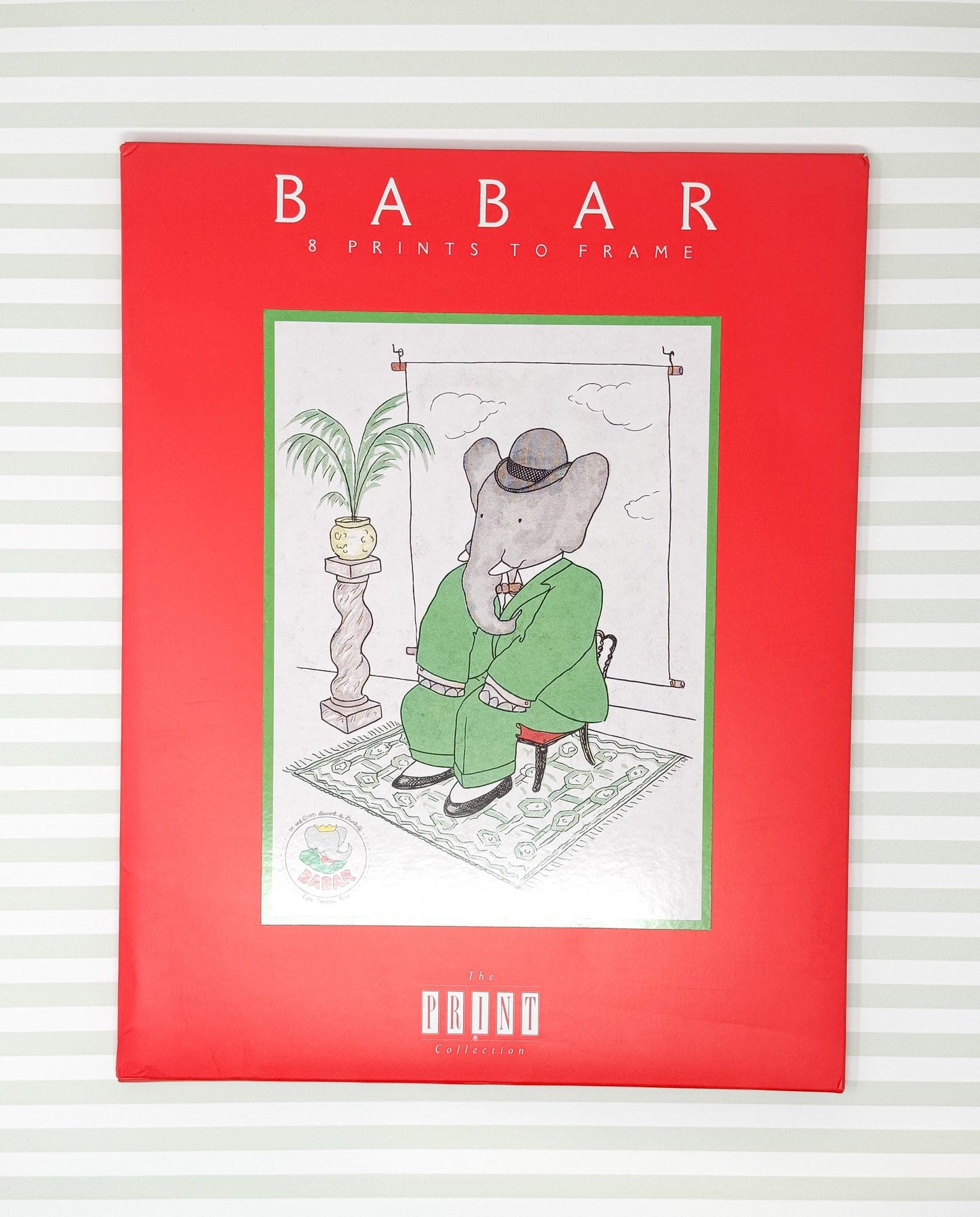 Vintage Framed Babar the Elephant Print, 11x14", Elevator