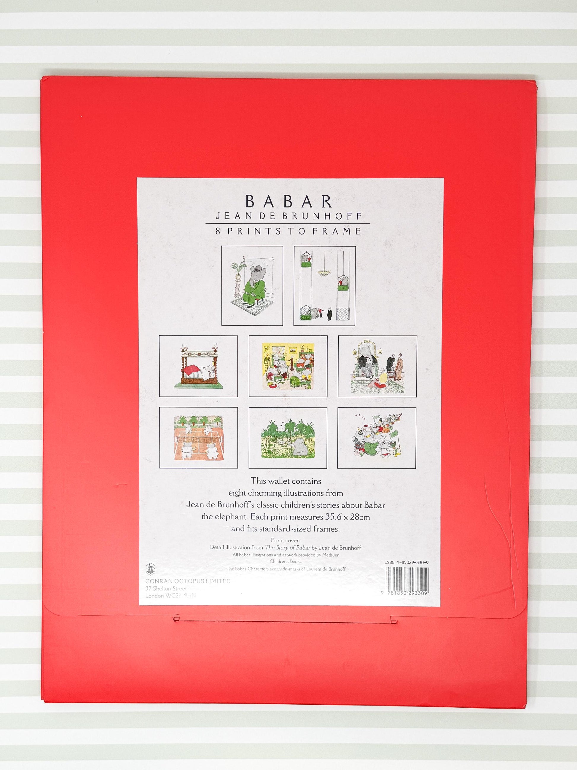 Vintage Framed Babar the Elephant Print, 11x14", Sitting Room
