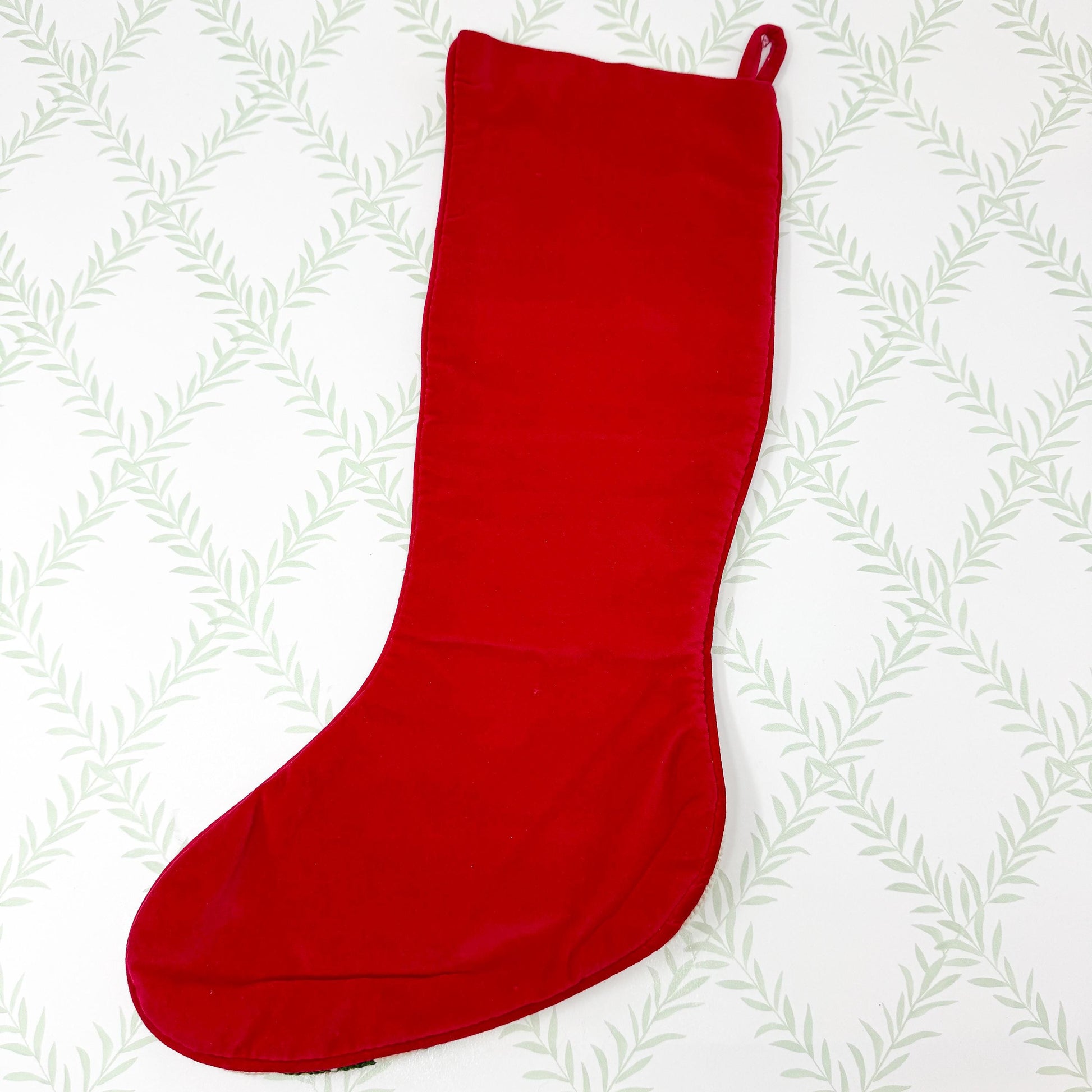 Vintage Needlepoint Christmas Stocking, Santa Golf Putting