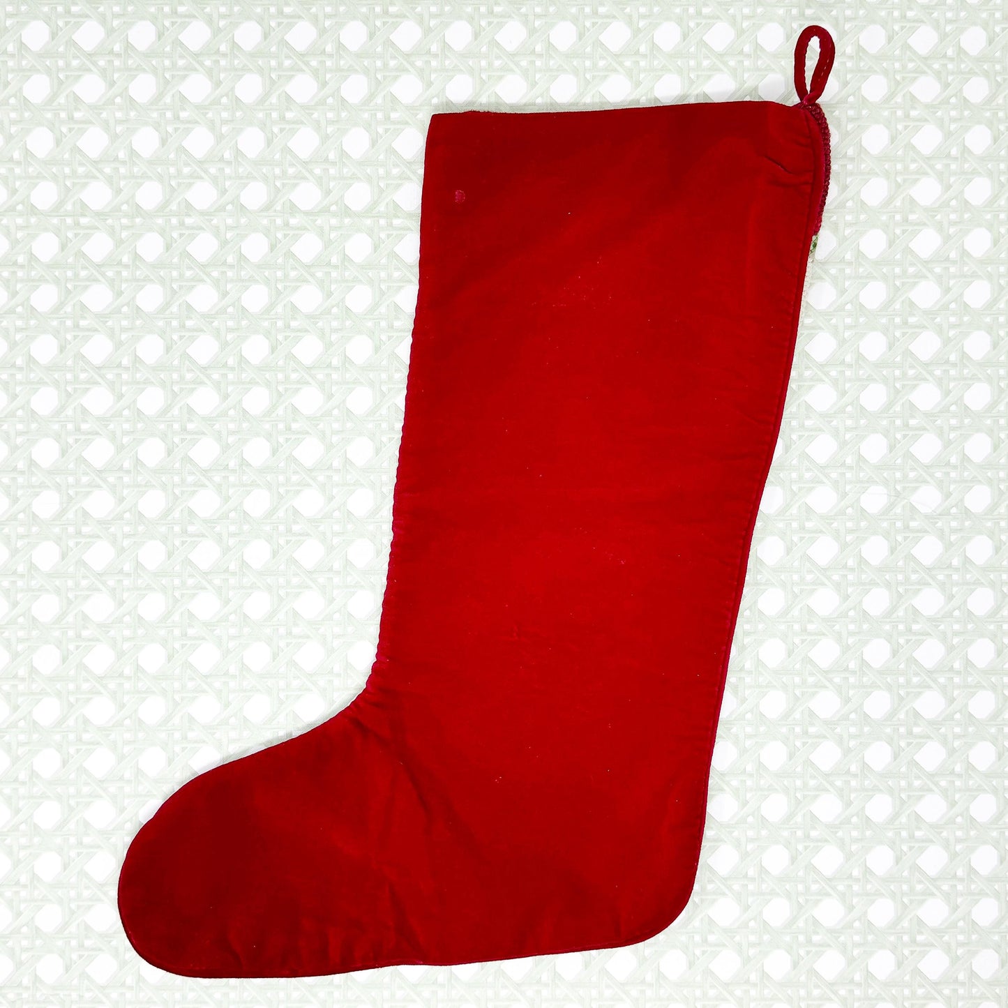 Vintage Needlepoint Dog Christmas Stocking, King Charles Cavalier Spaniel