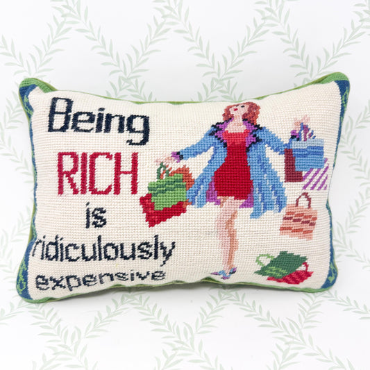 Cheeky Vintage Needlepoint Pillow - Been Shopping For Years And Still Have Nothing To Wear