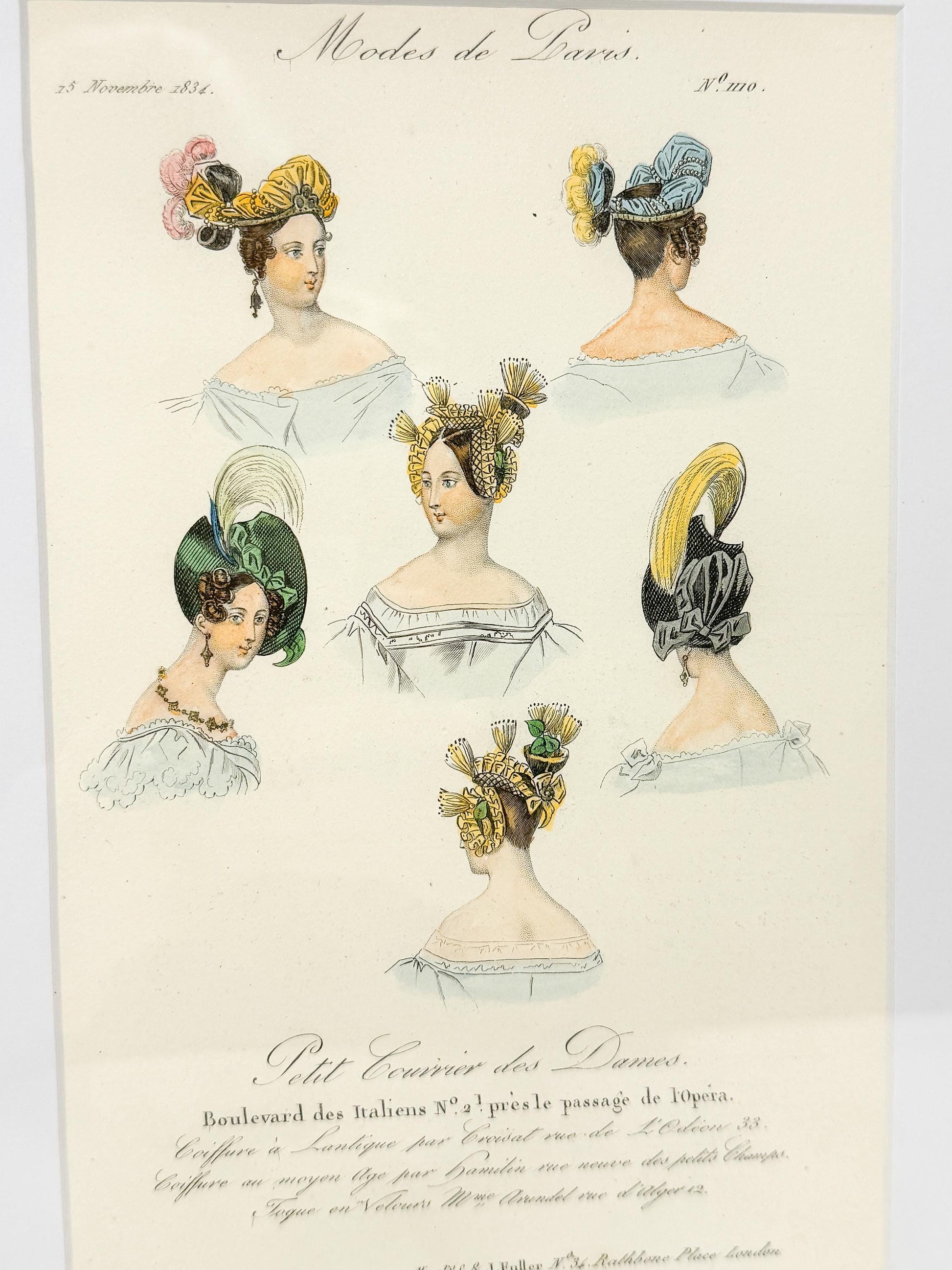 Framed Antique French Fashion Lithograph
