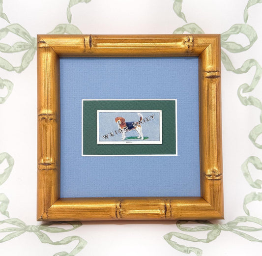 Framed Dog Antique Cigarette Card, Beagle