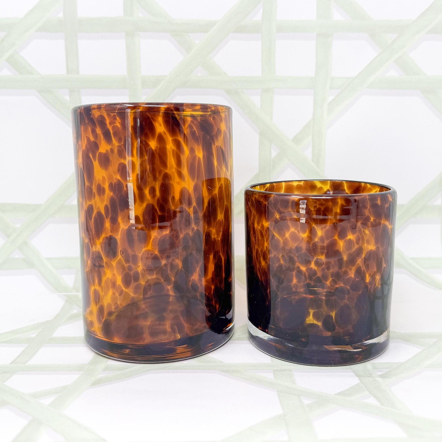 Glass Tortoiseshell Pattern Vases