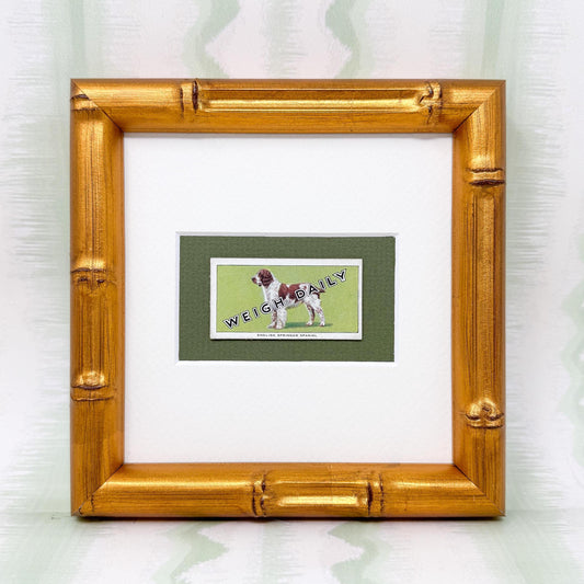 Framed Dog Antique Cigarette Card, English Springer Spaniel