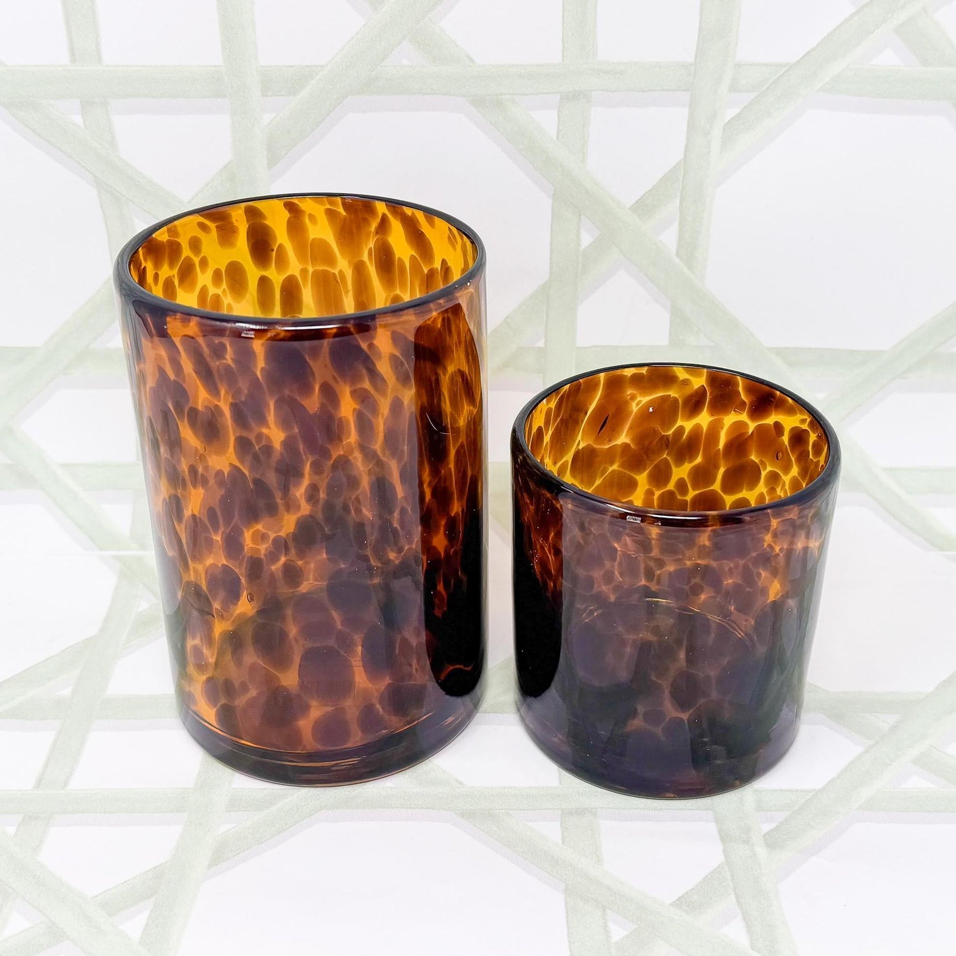 Glass Tortoiseshell Pattern Vases