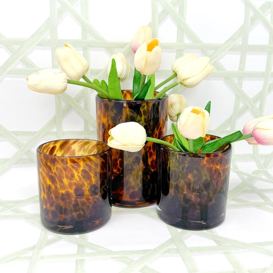 Glass Tortoiseshell Pattern Vases