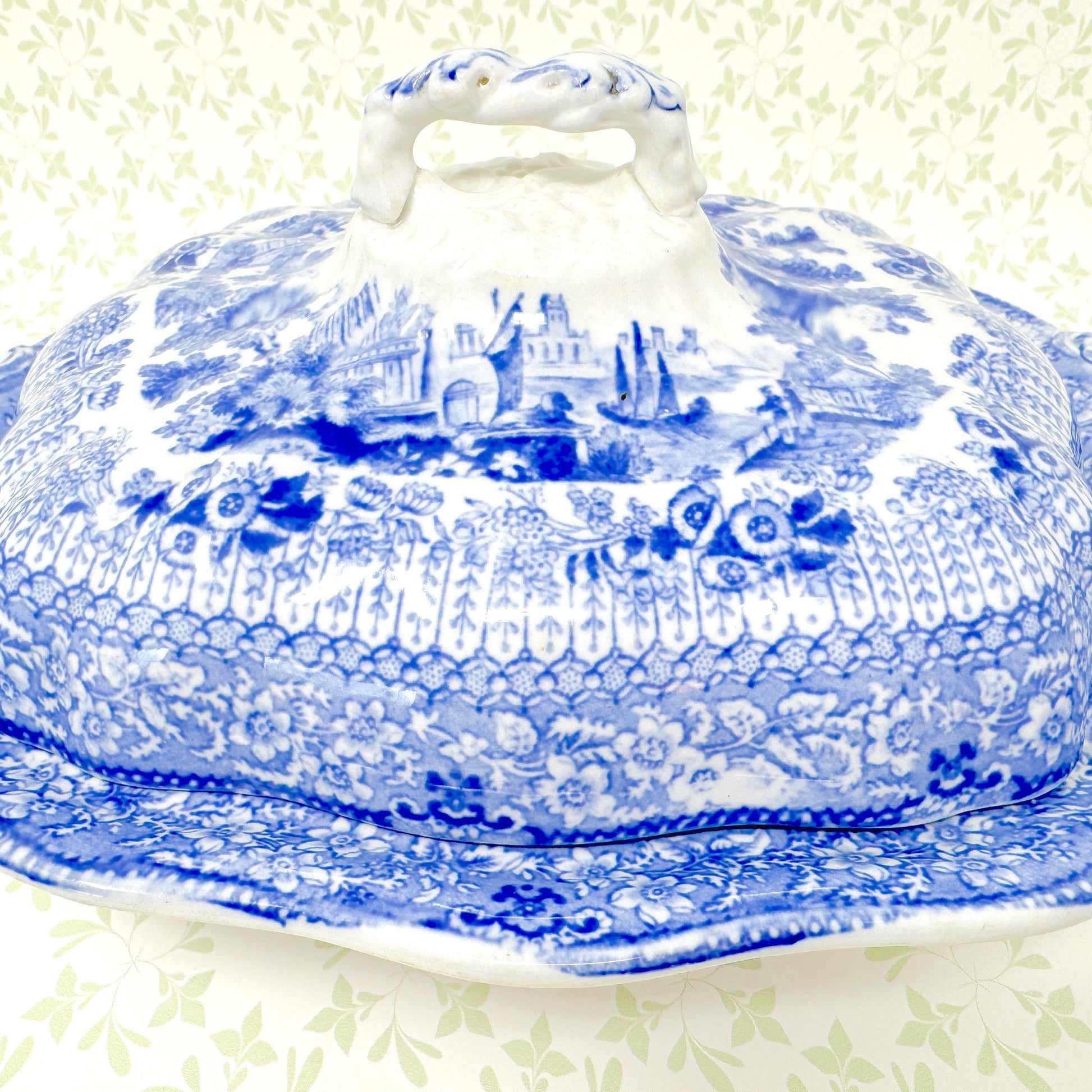 Antique Ridgway "Grecian" Transferware Lidded Tureen