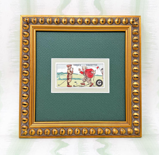 Framed Antique Golf Cigarette Card, c. 1927